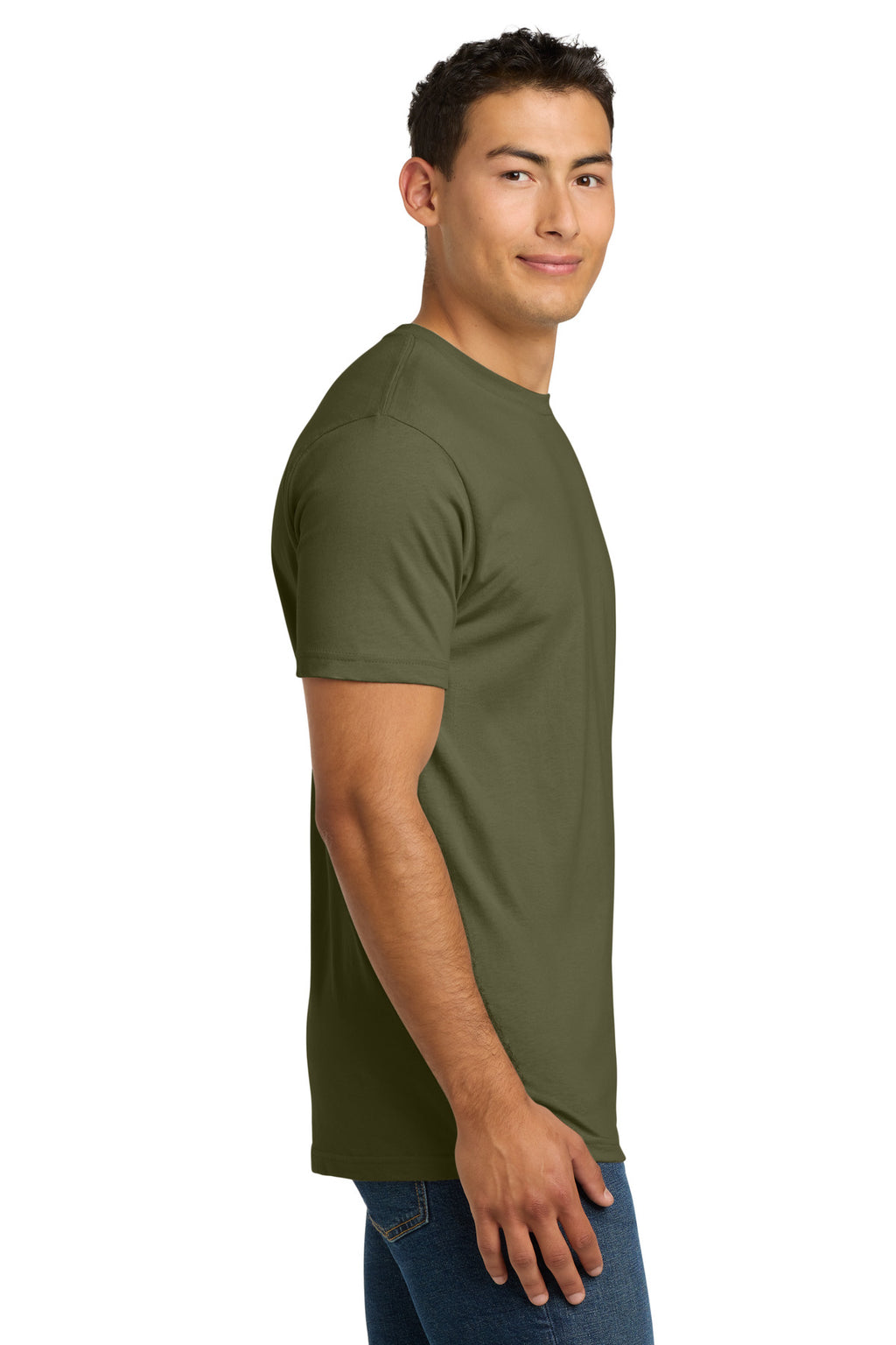 Next Level Apparel Adult Cotton Tee. NL3600 - Military Green - side