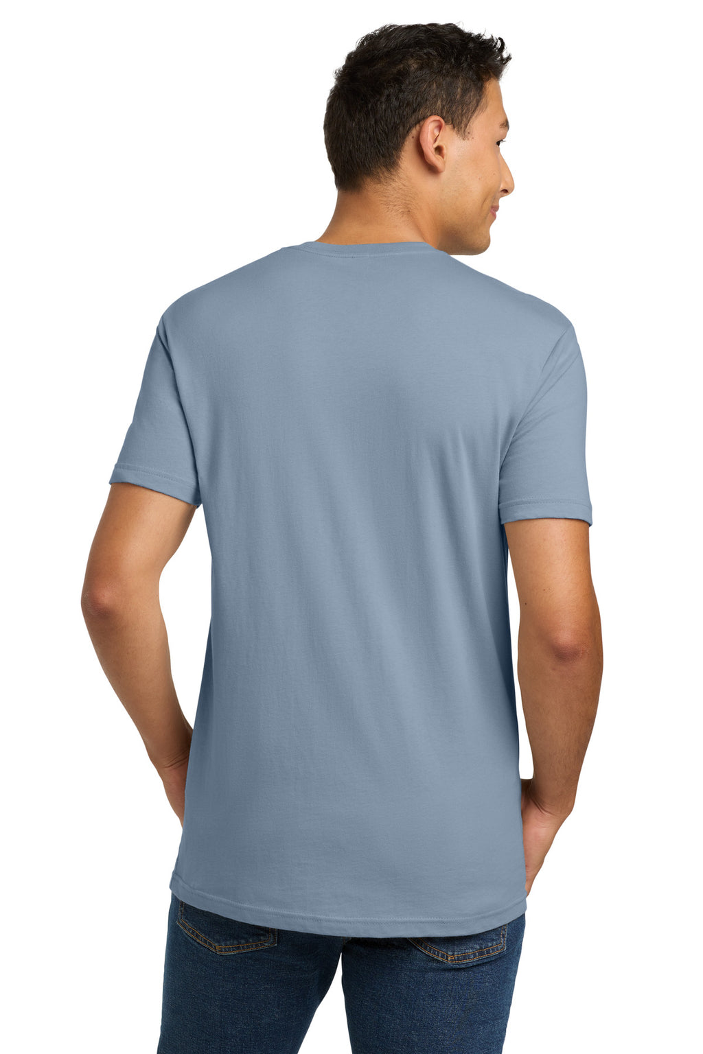 Next Level Apparel Adult Cotton Tee. NL3600 - Stonewash Denim - back