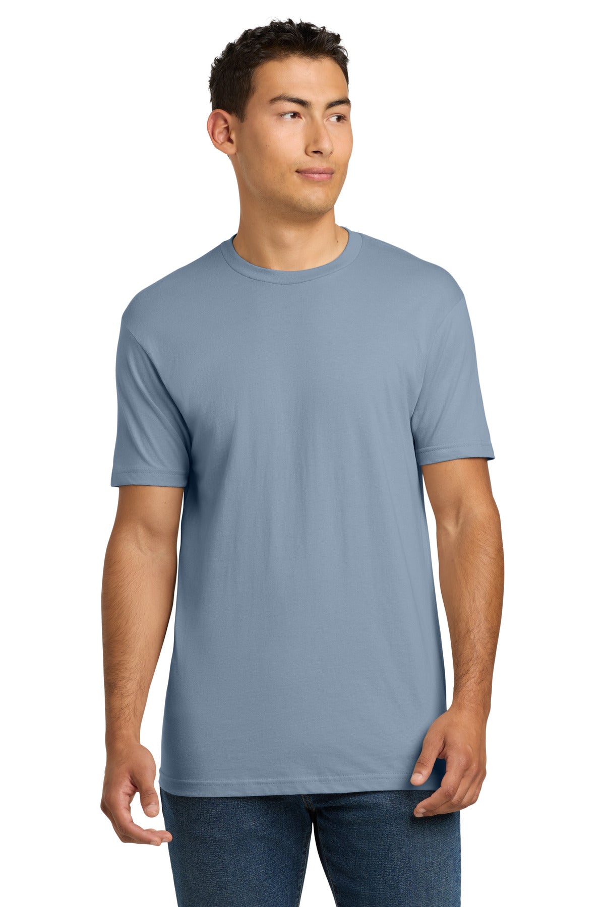 Next Level Apparel Adult Cotton Tee. NL3600 - Stonewash Denim - front