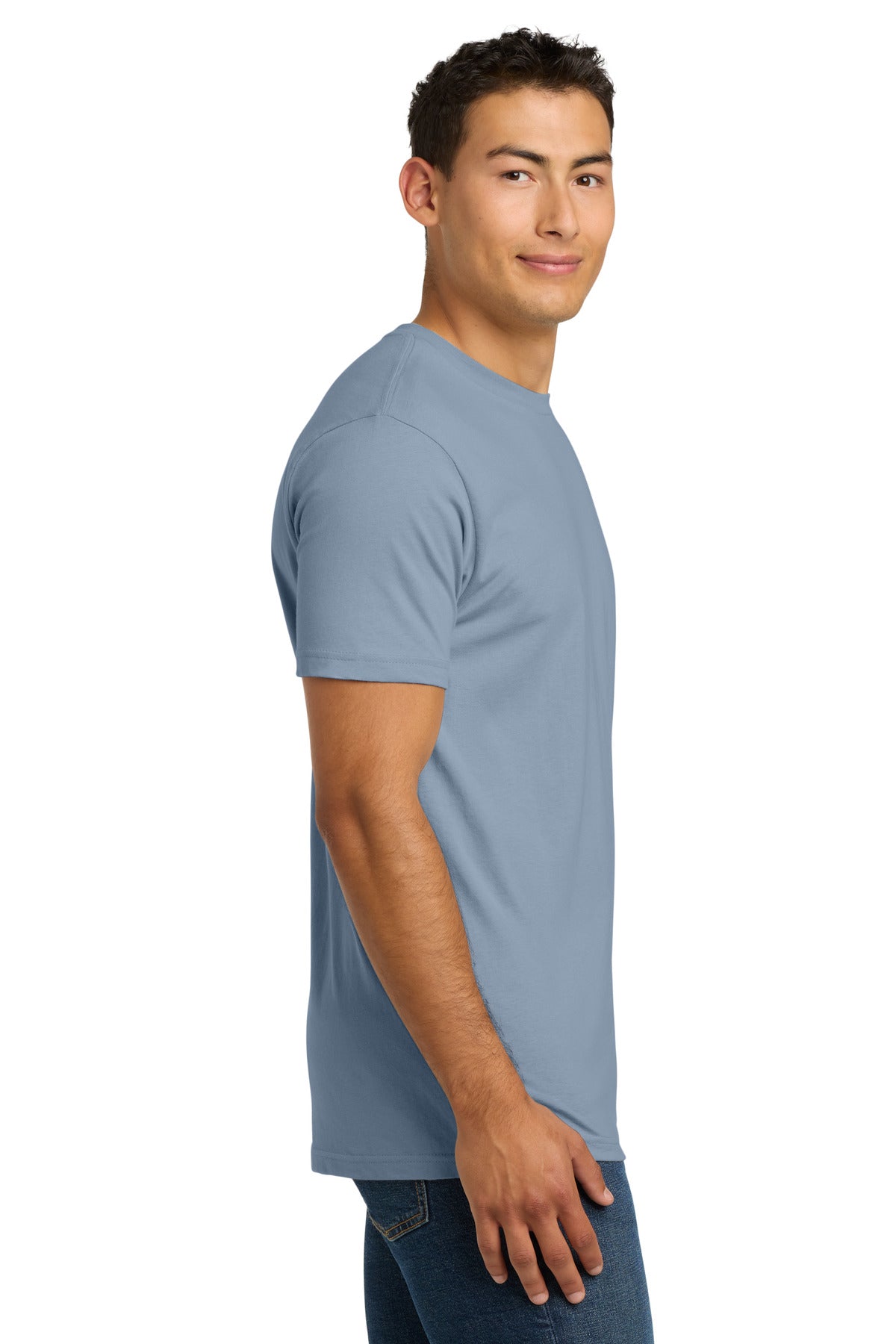 Next Level Apparel Adult Cotton Tee. NL3600 - Stonewash Denim - side