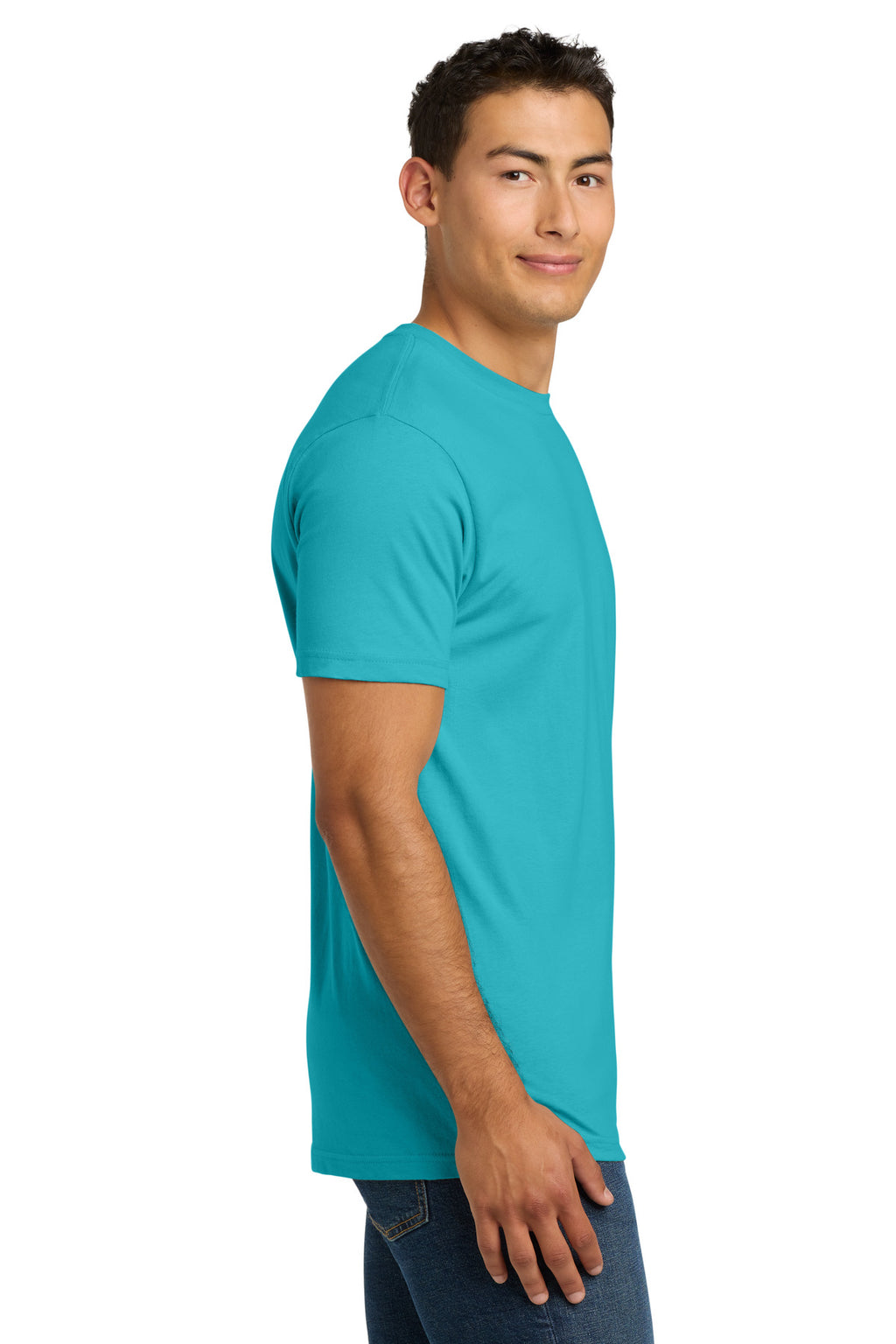 Next Level Apparel Adult Cotton Tee. NL3600 - Tahiti Blue - side