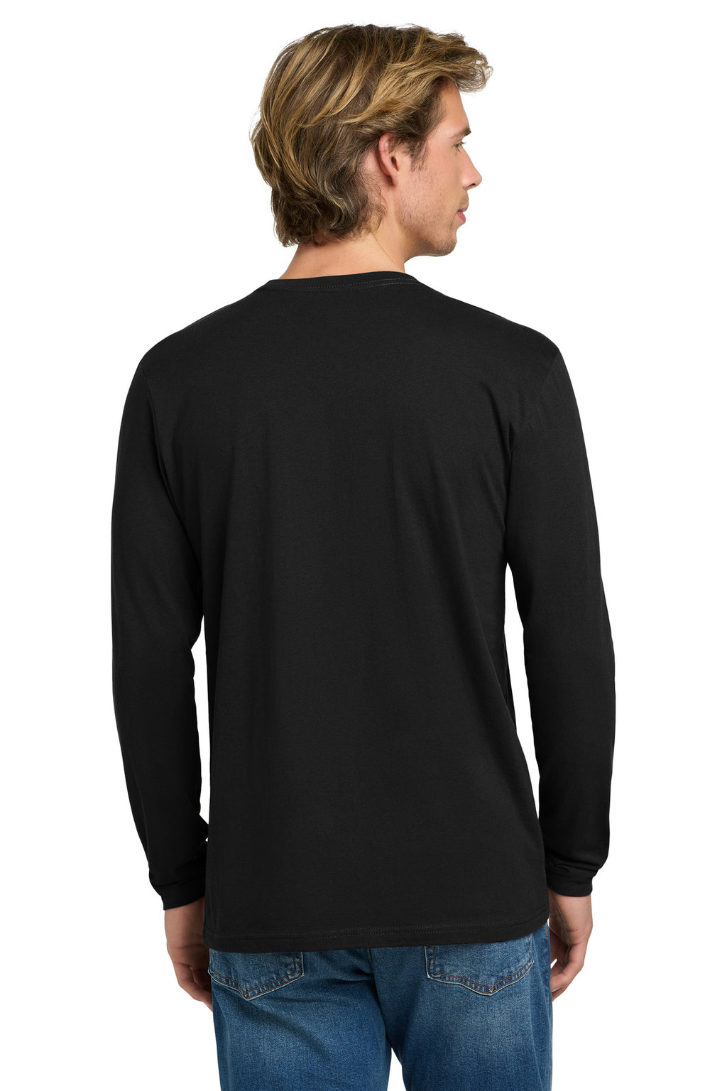 Next Level Apparel Cotton Long Sleeve Tee. NL3601 - Black - back