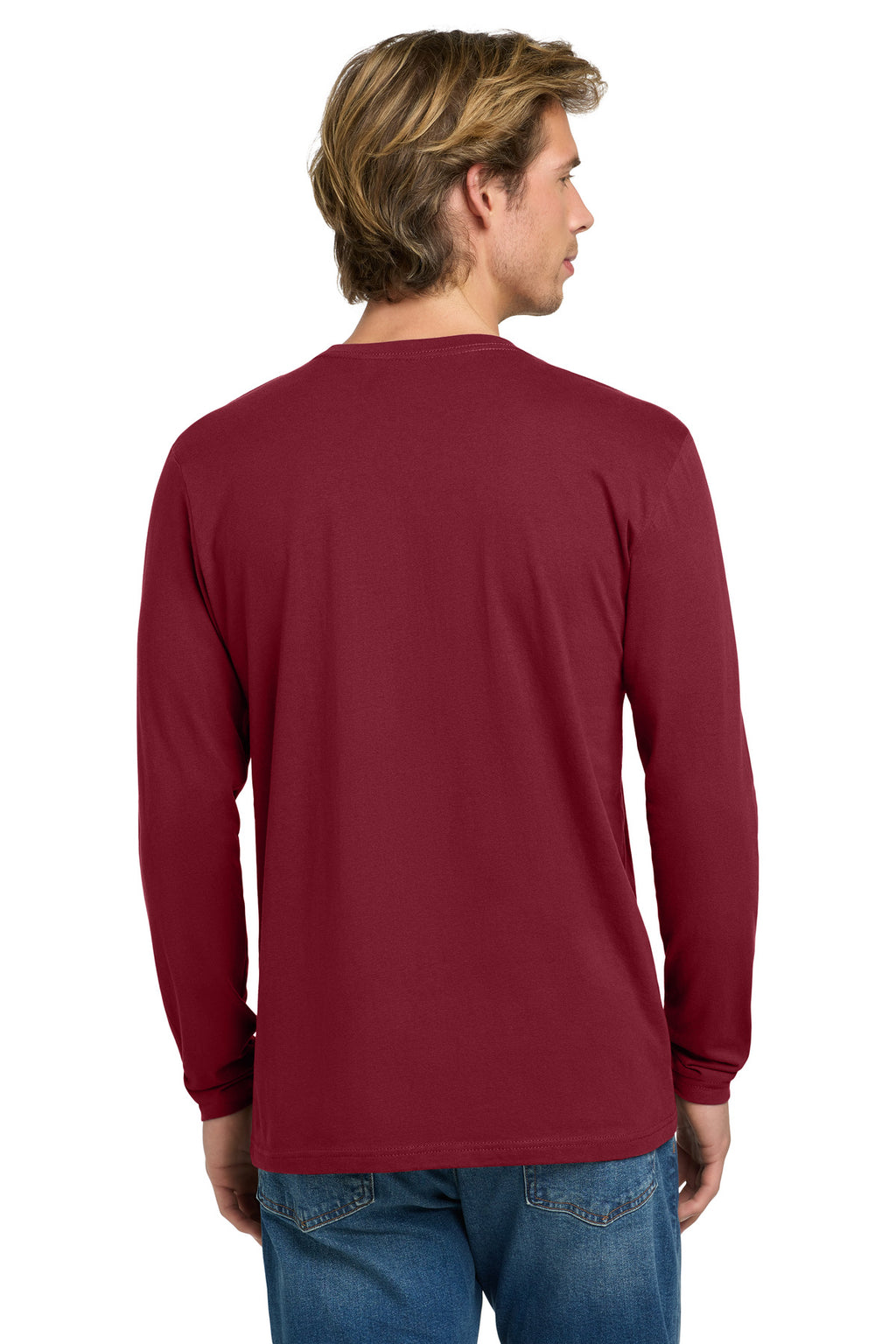 Next Level Apparel Cotton Long Sleeve Tee. NL3601 - Cardinal - back