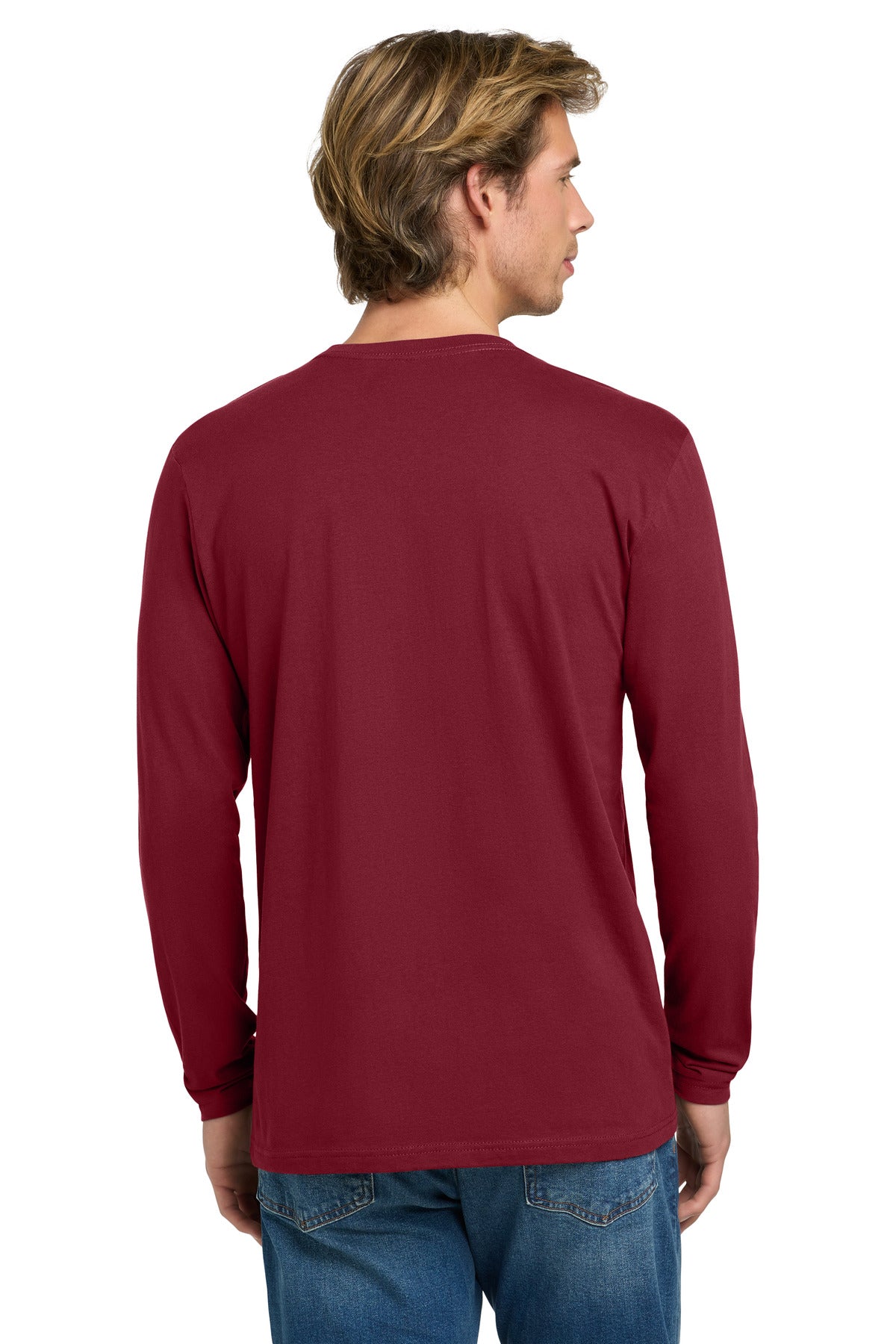 Next Level Apparel Cotton Long Sleeve Tee. NL3601 - Cardinal - back