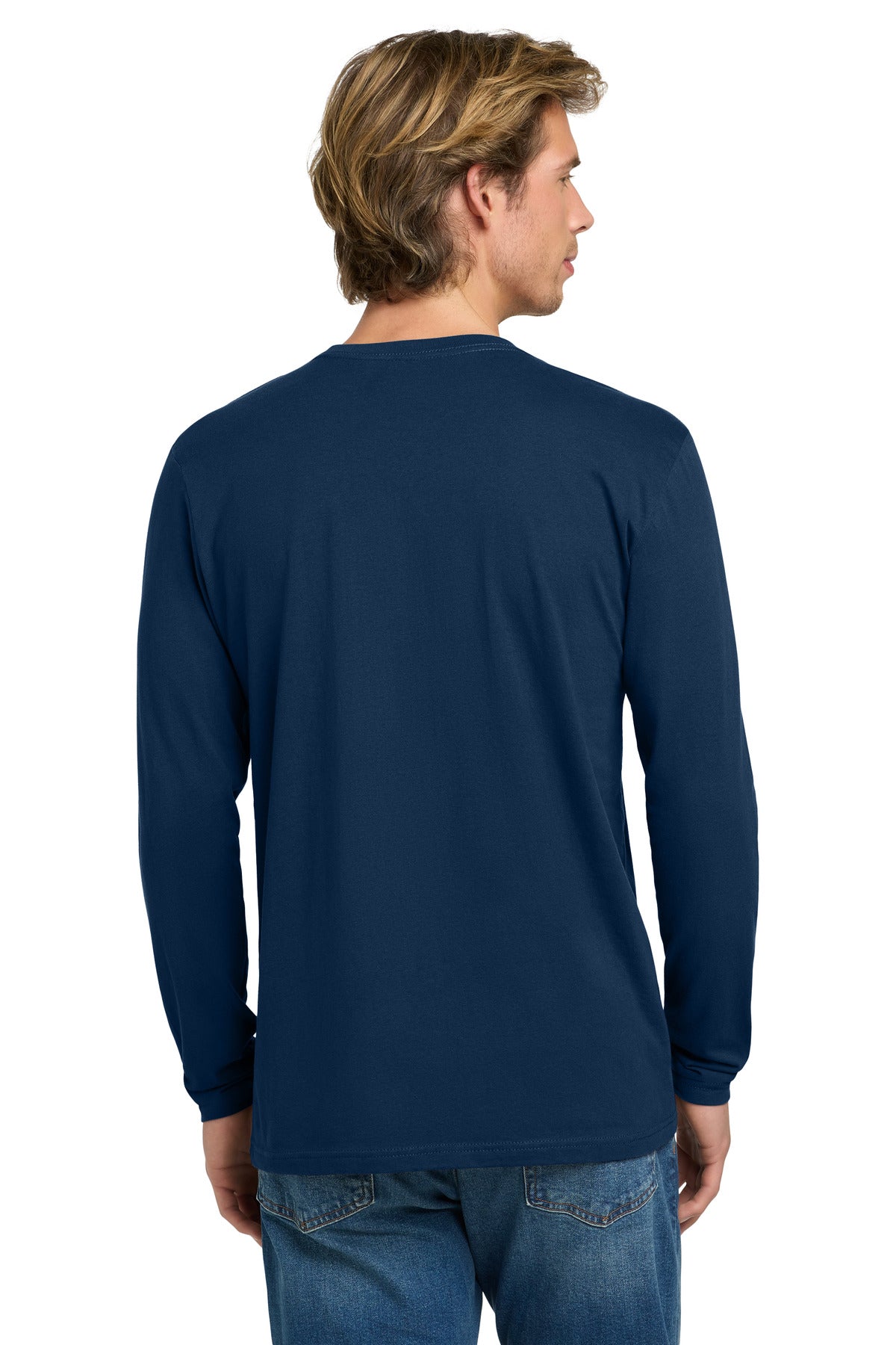 Next Level Apparel Cotton Long Sleeve Tee. NL3601 - Cool Blue - back