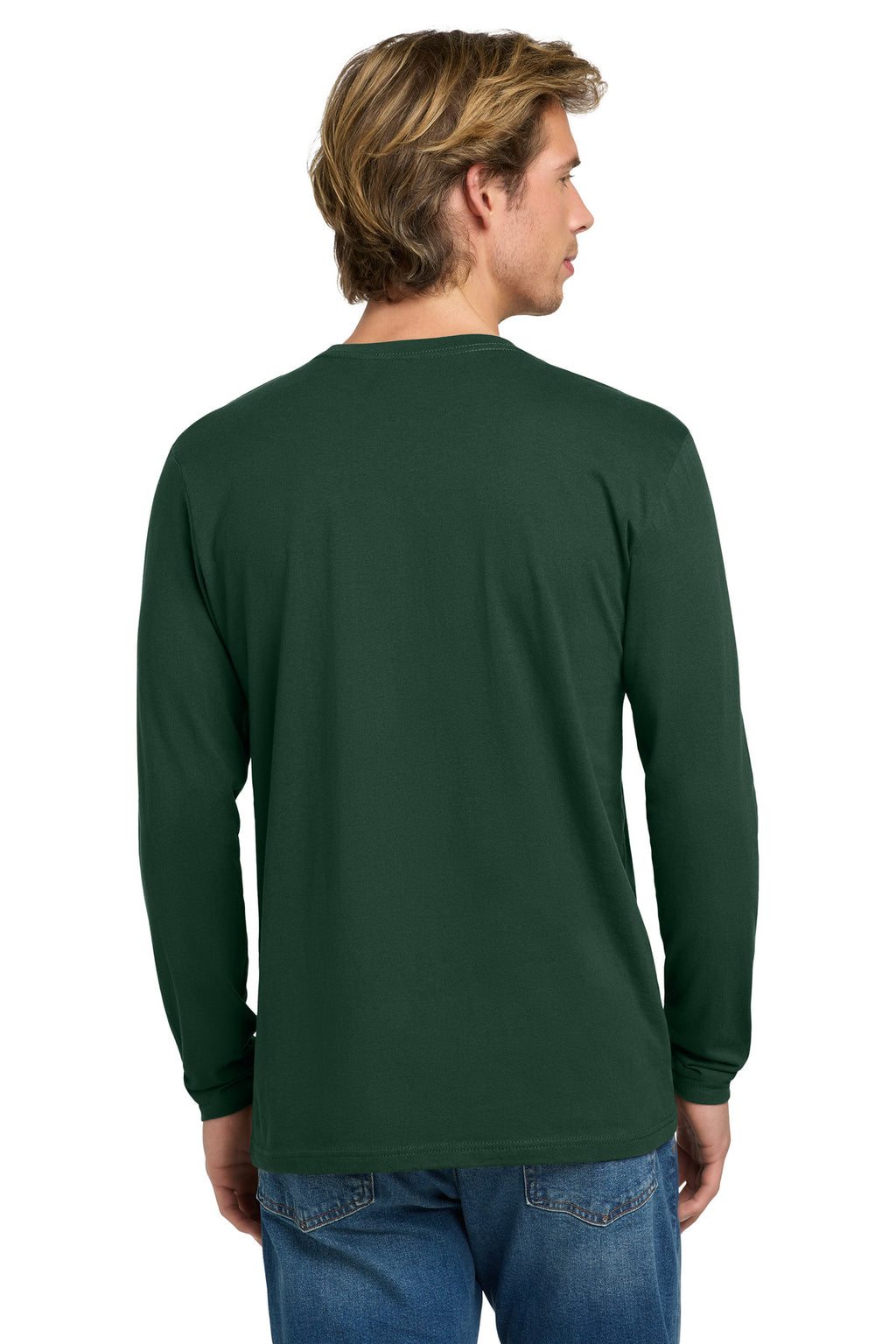 Next Level Apparel Cotton Long Sleeve Tee. NL3601 - Forest Green - back