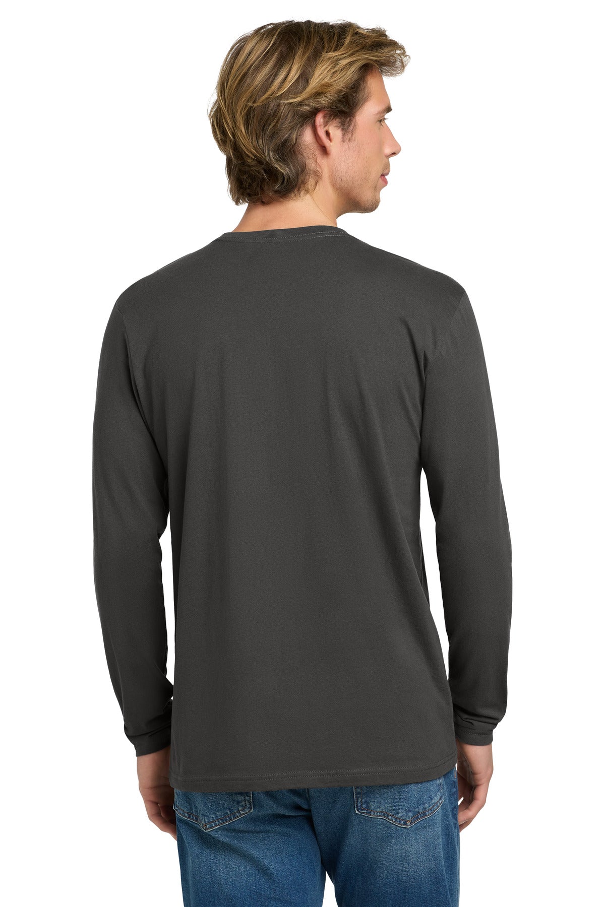 Next Level Apparel Cotton Long Sleeve Tee. NL3601 - Heavy Metal - back