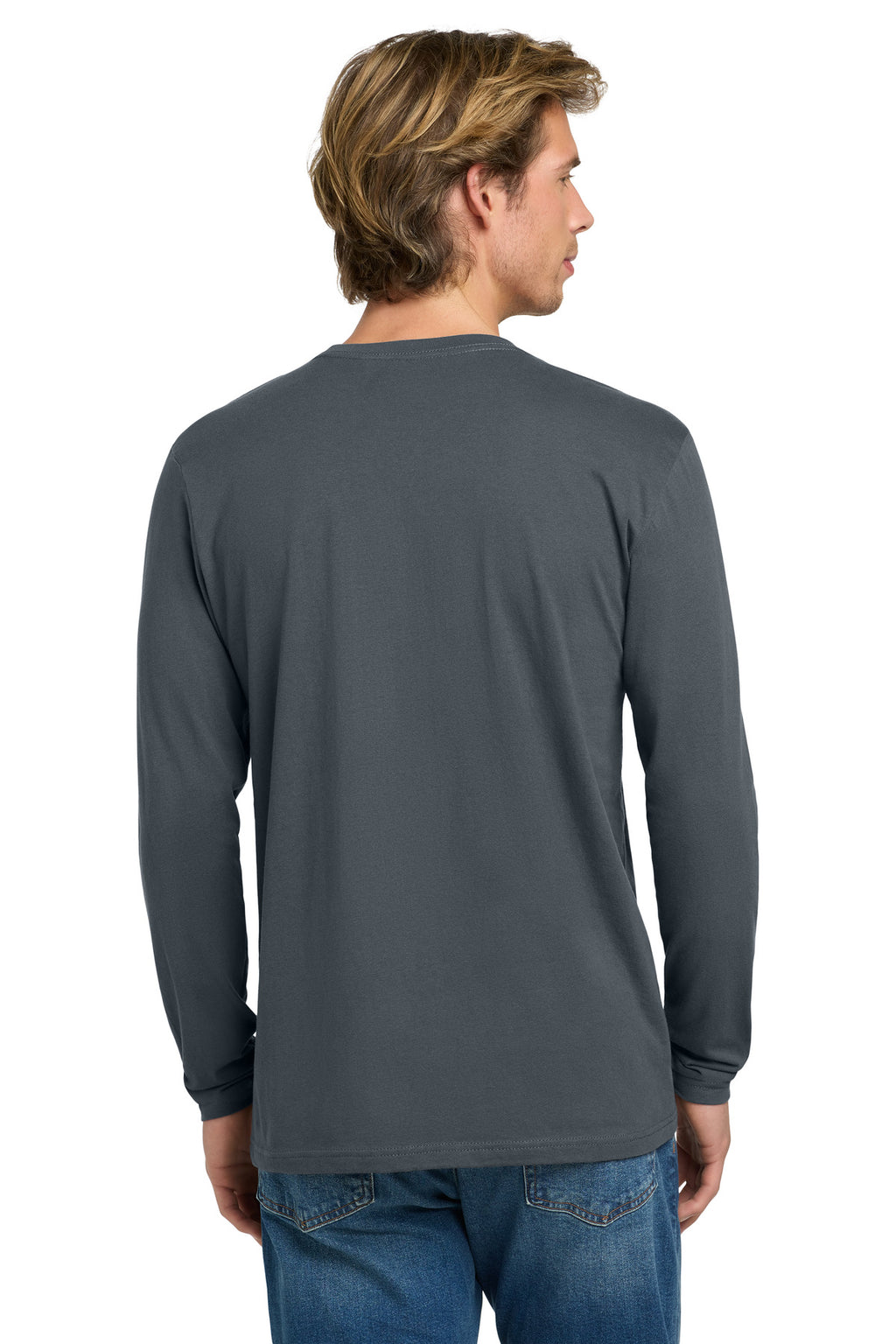 Next Level Apparel Cotton Long Sleeve Tee. NL3601 - Indigo - back