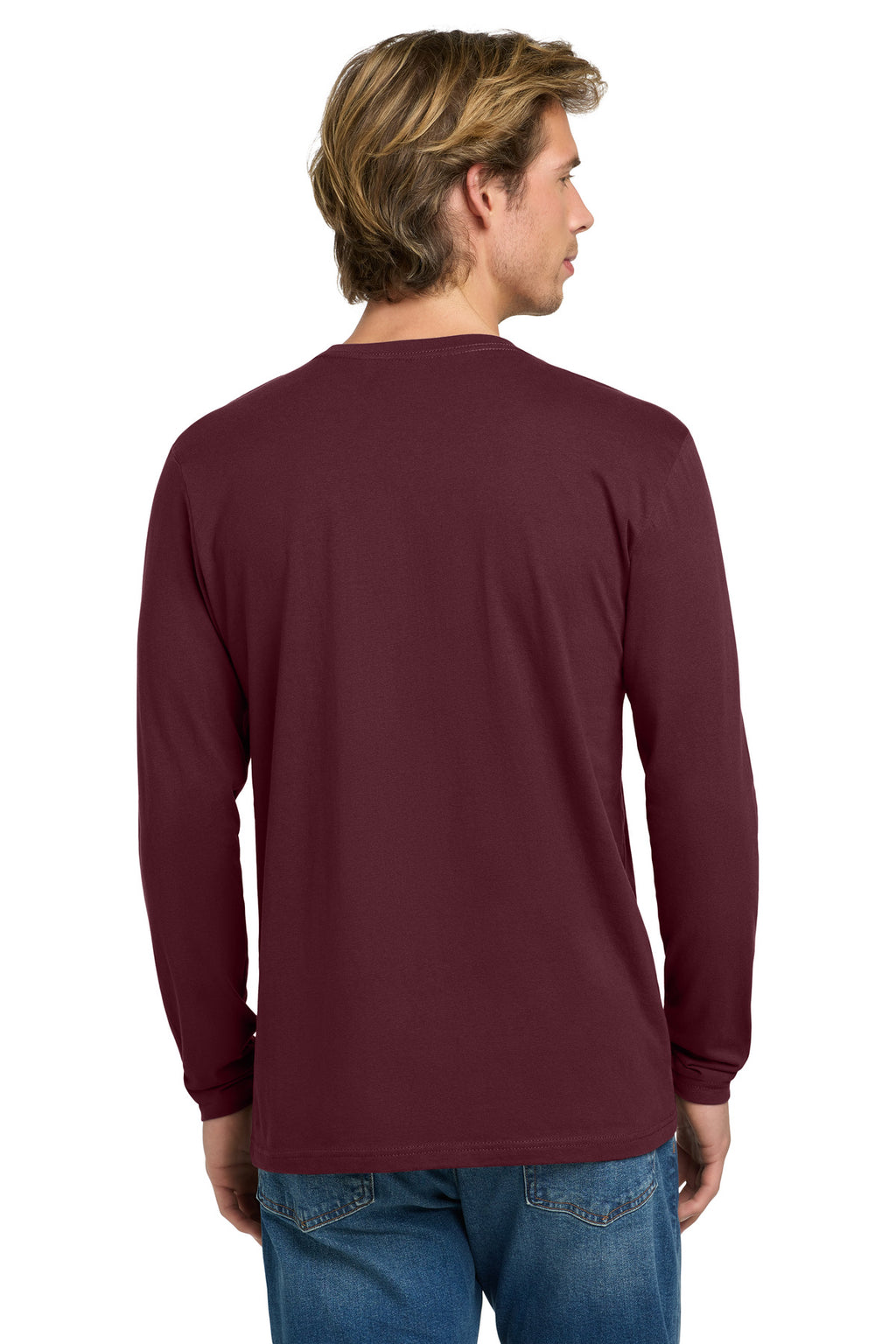 Next Level Apparel Cotton Long Sleeve Tee. NL3601 - Maroon - back