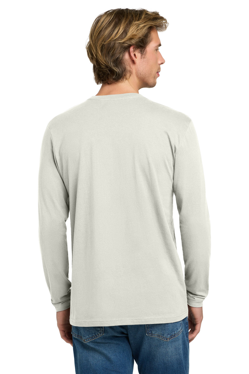 Next Level Apparel Cotton Long Sleeve Tee. NL3601 - Natural - back