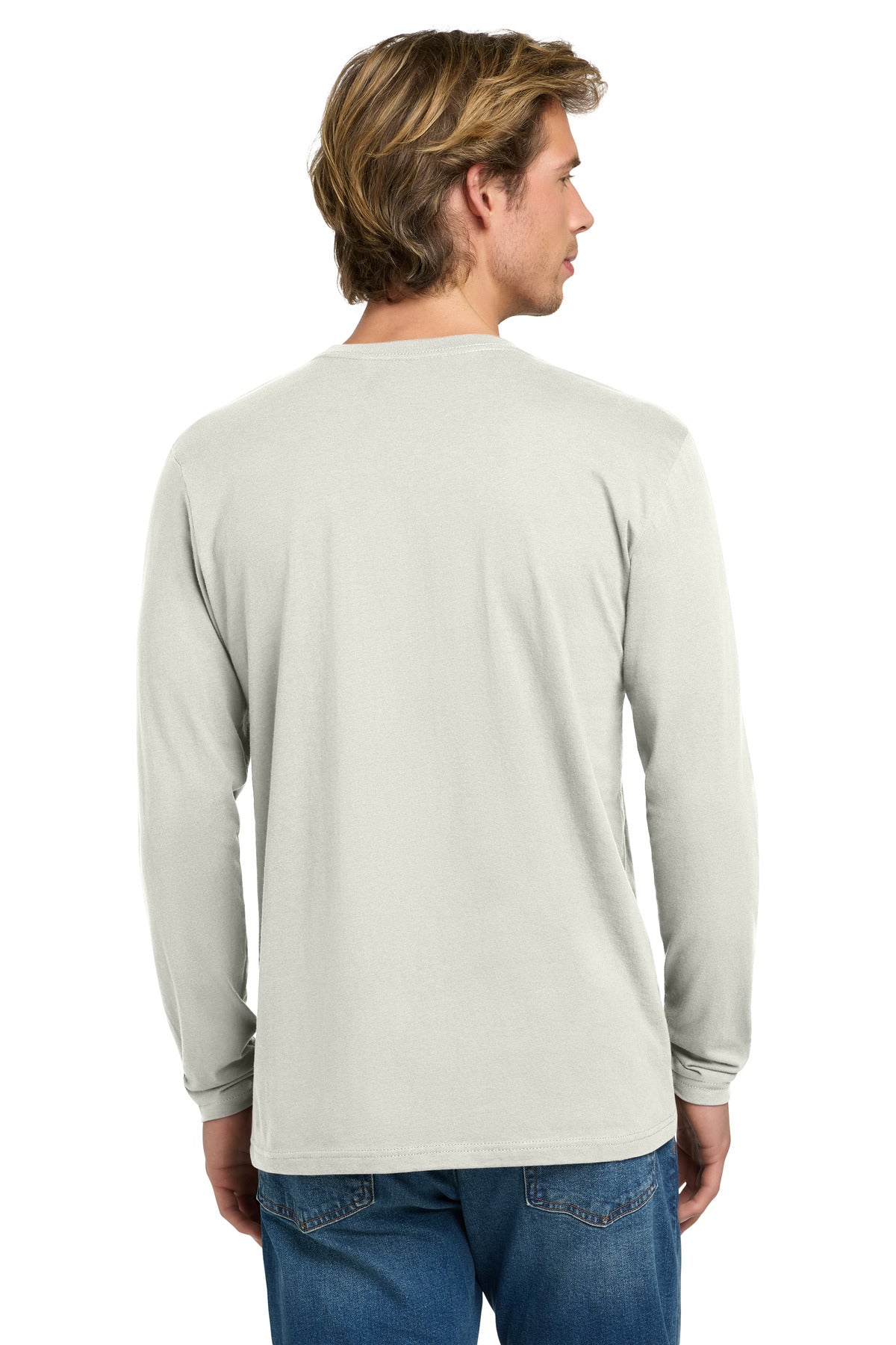 Next Level Apparel Cotton Long Sleeve Tee. NL3601 - Natural - back