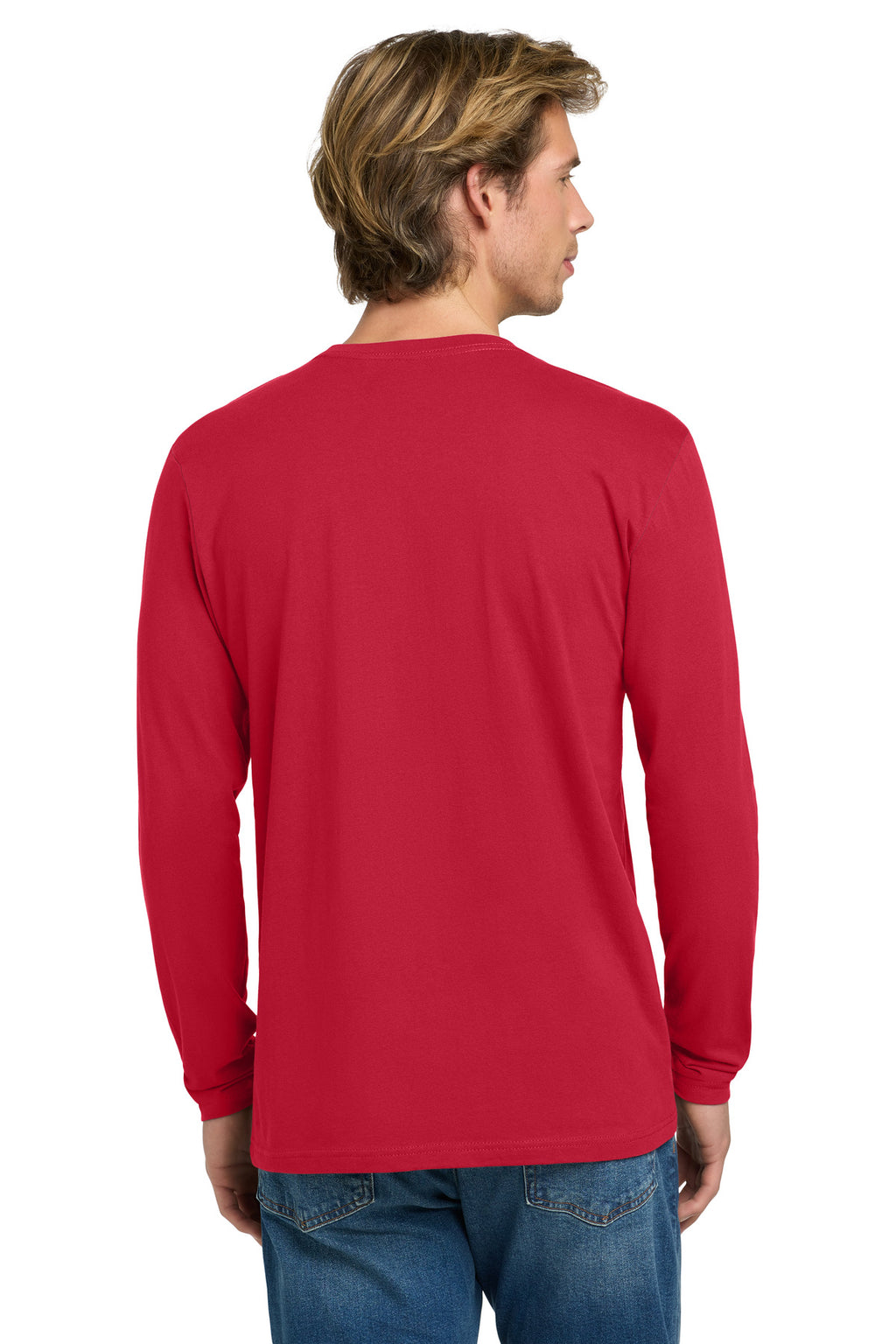 Next Level Apparel Cotton Long Sleeve Tee. NL3601 - Red - back