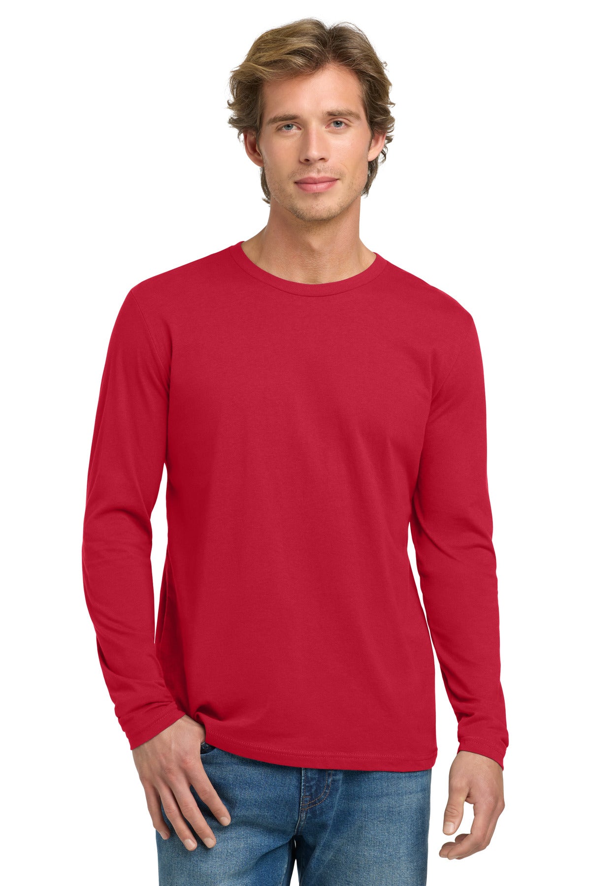 Next Level Apparel Cotton Long Sleeve Tee. NL3601 - Red - front