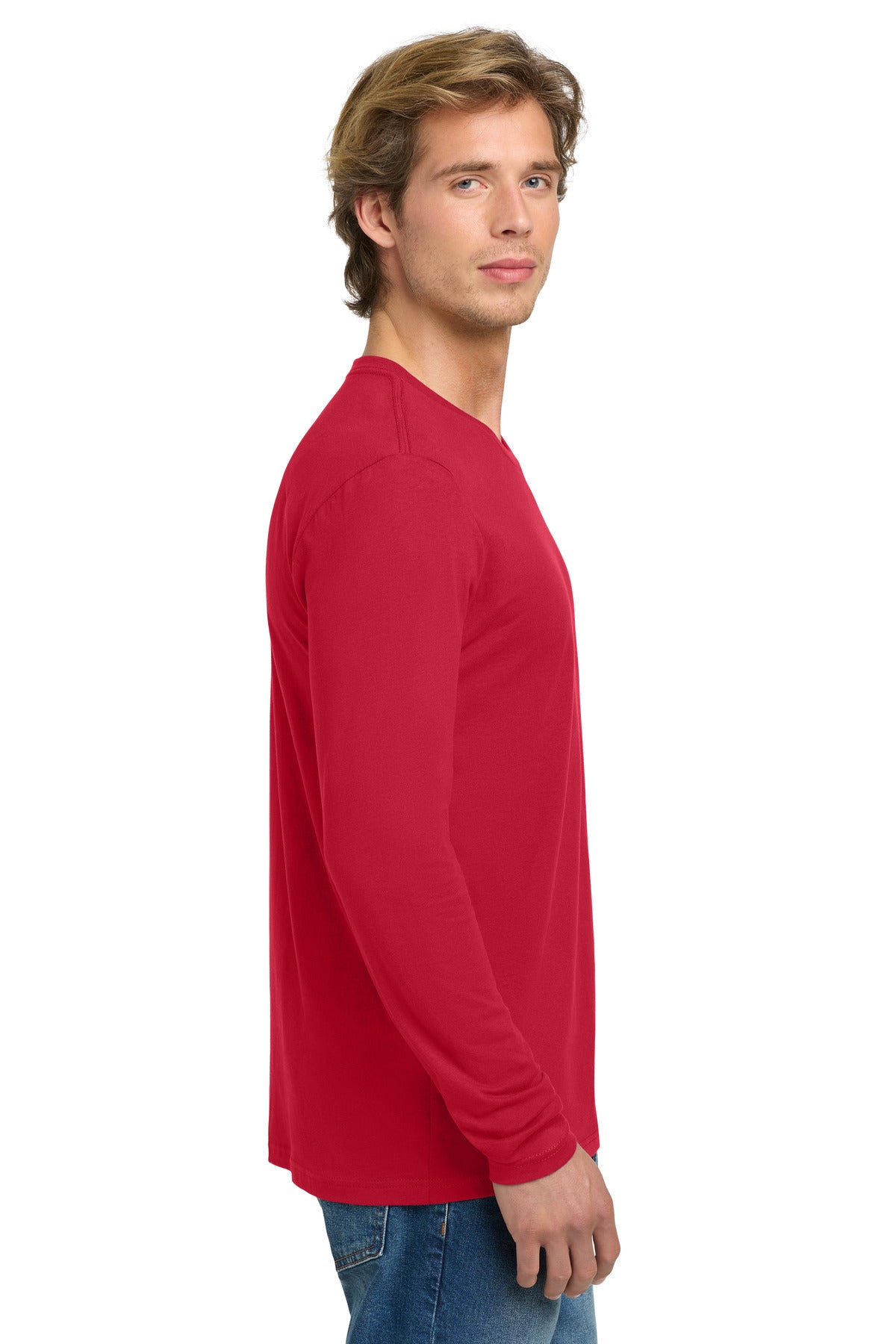Next Level Apparel Cotton Long Sleeve Tee. NL3601 - Red - side