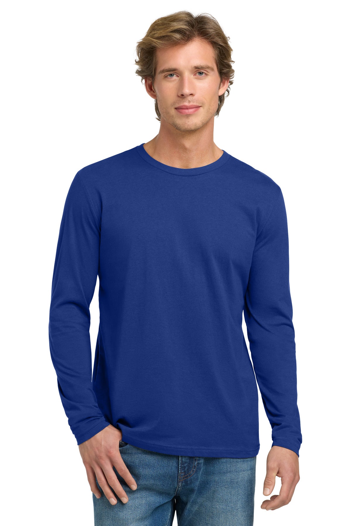 Next Level Apparel Cotton Long Sleeve Tee. NL3601 - Royal - front