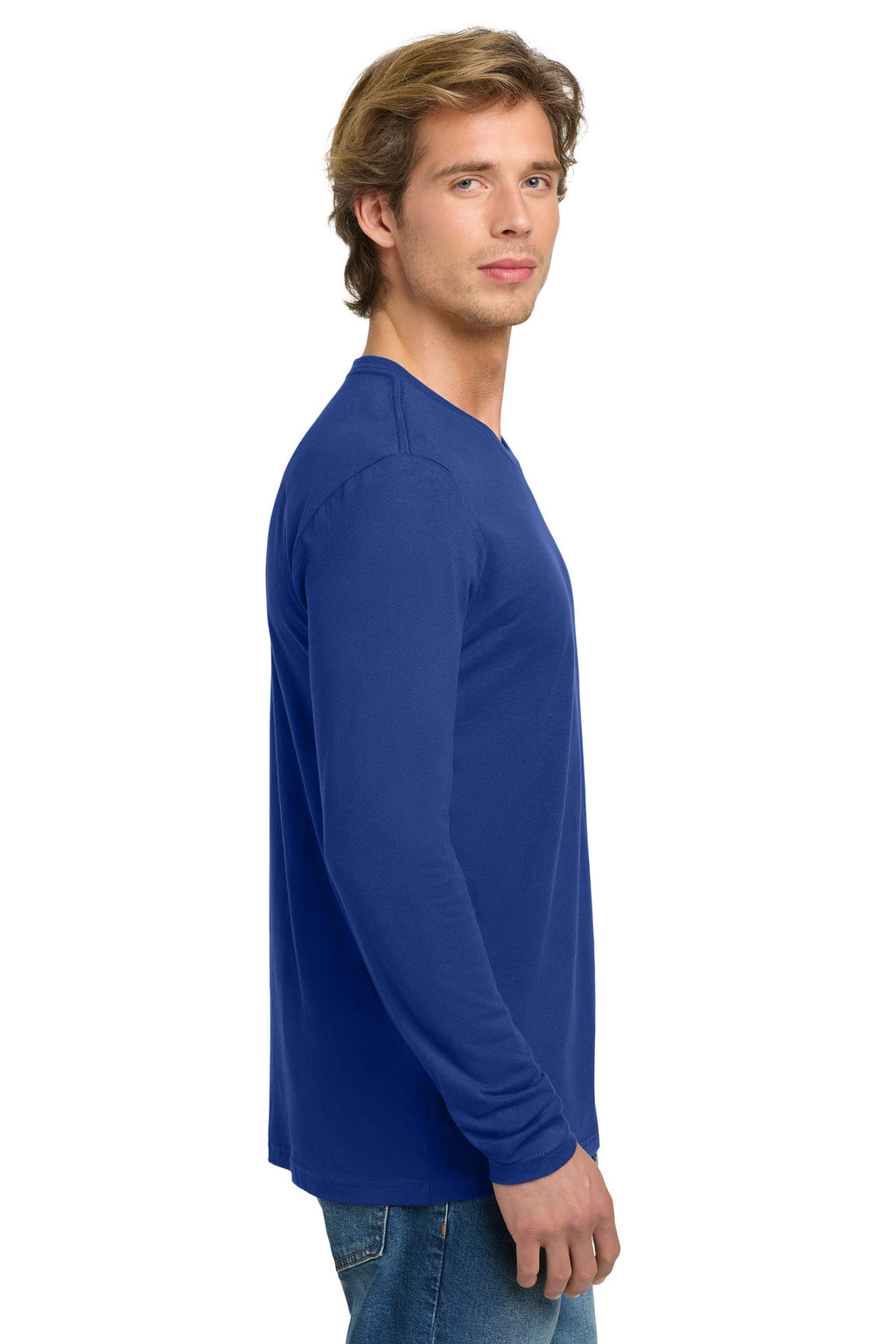 Next Level Apparel Cotton Long Sleeve Tee. NL3601 - Royal - side