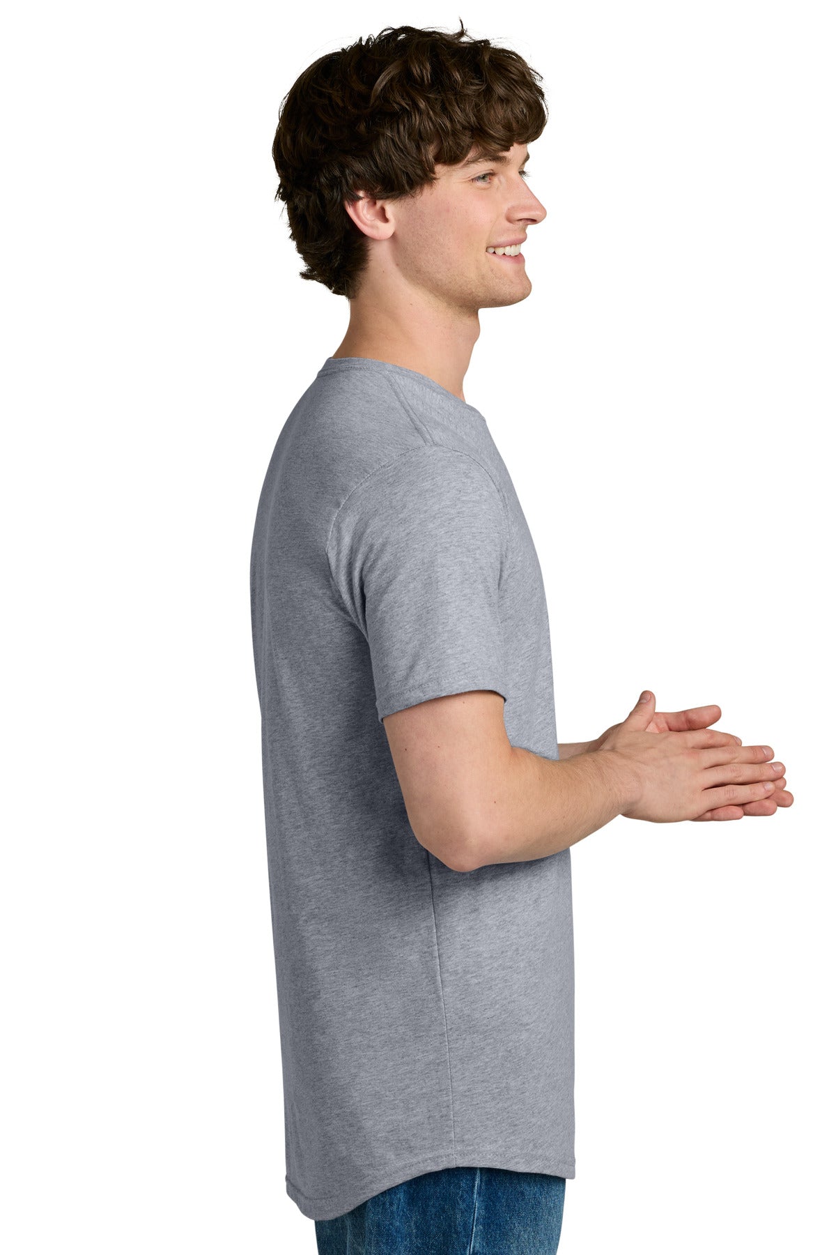 Next Level Apparel Cotton Long Body Tee NL3602 - Heather Gray - side