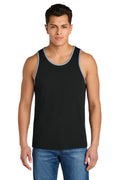 Next Level Apparel Cotton Muscle Tank NL3633 - Black/ Heather Gray - front