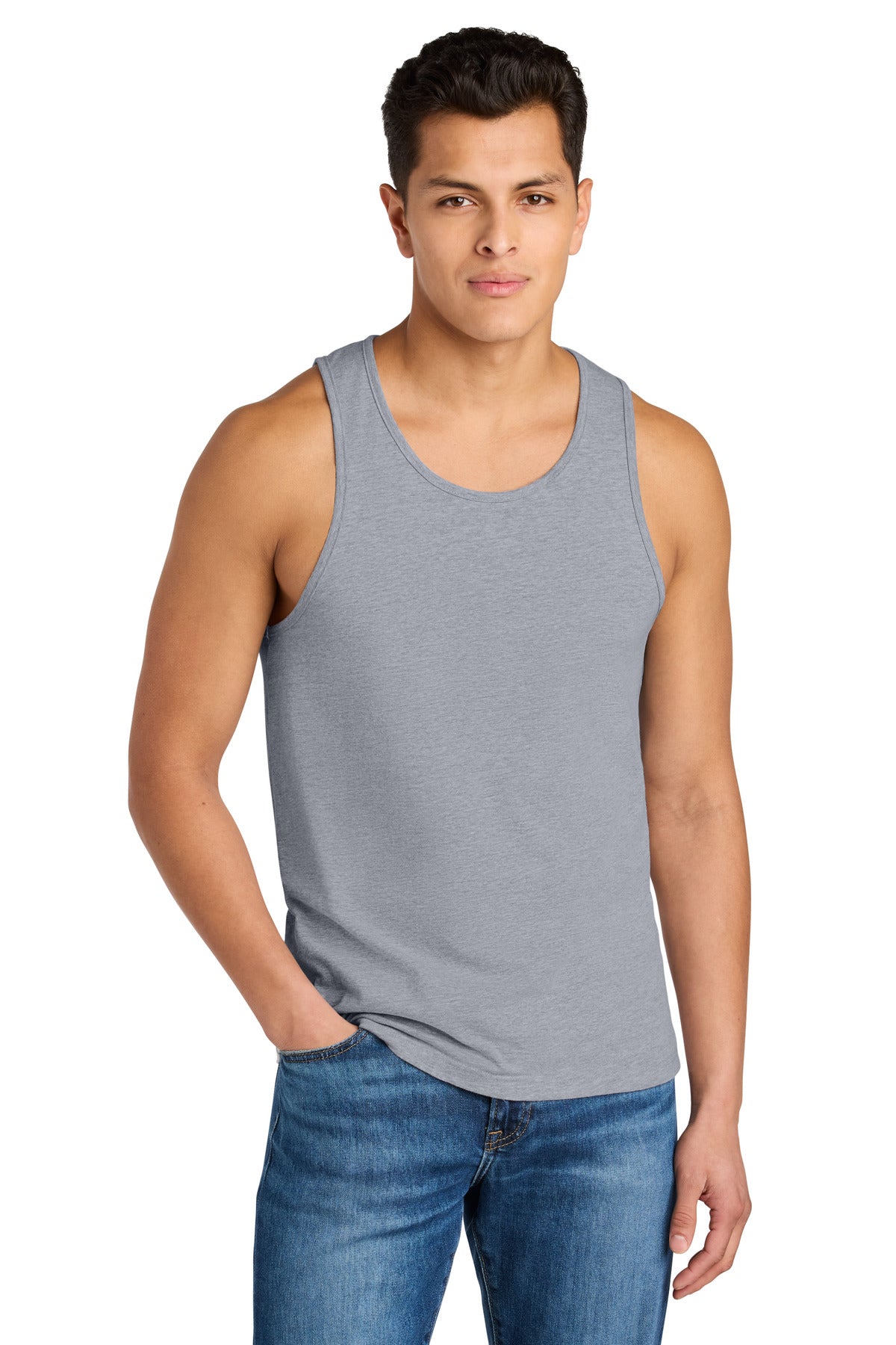 Next Level Apparel Cotton Muscle Tank NL3633 - Heather Gray - front