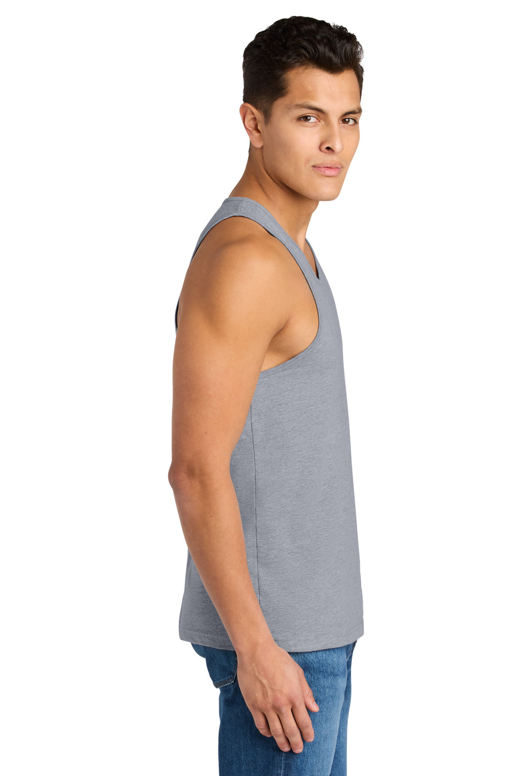 Next Level Apparel Cotton Muscle Tank NL3633 - Heather Gray - side