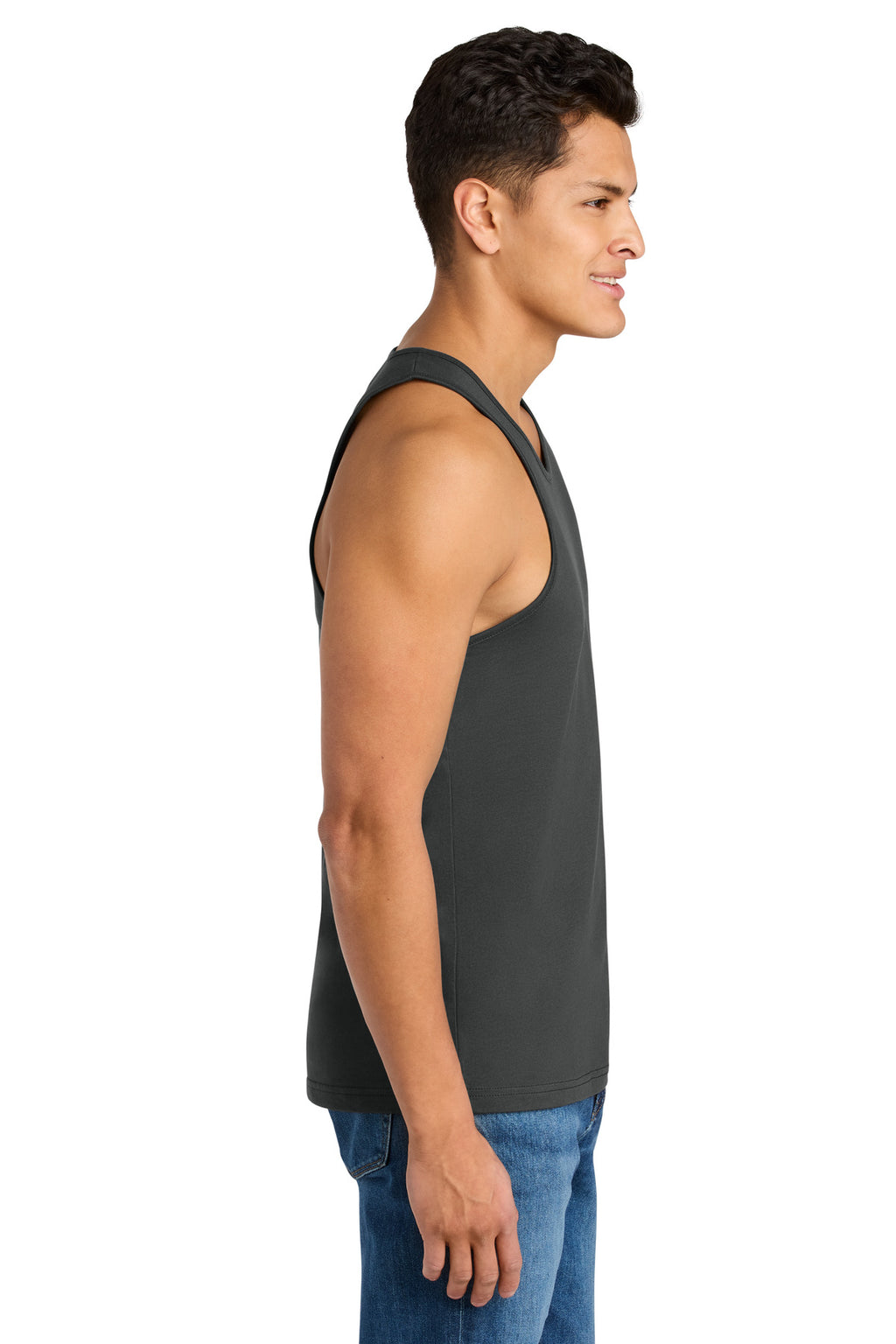 Next Level Apparel Cotton Muscle Tank NL3633 - Heavy Metal - side
