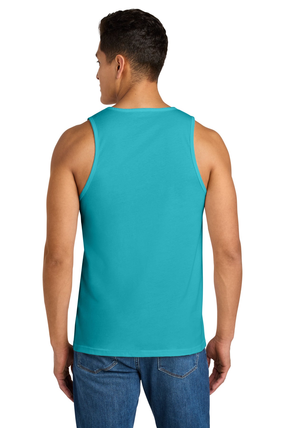 Next Level Apparel Cotton Muscle Tank NL3633 - Tahiti Blue - back