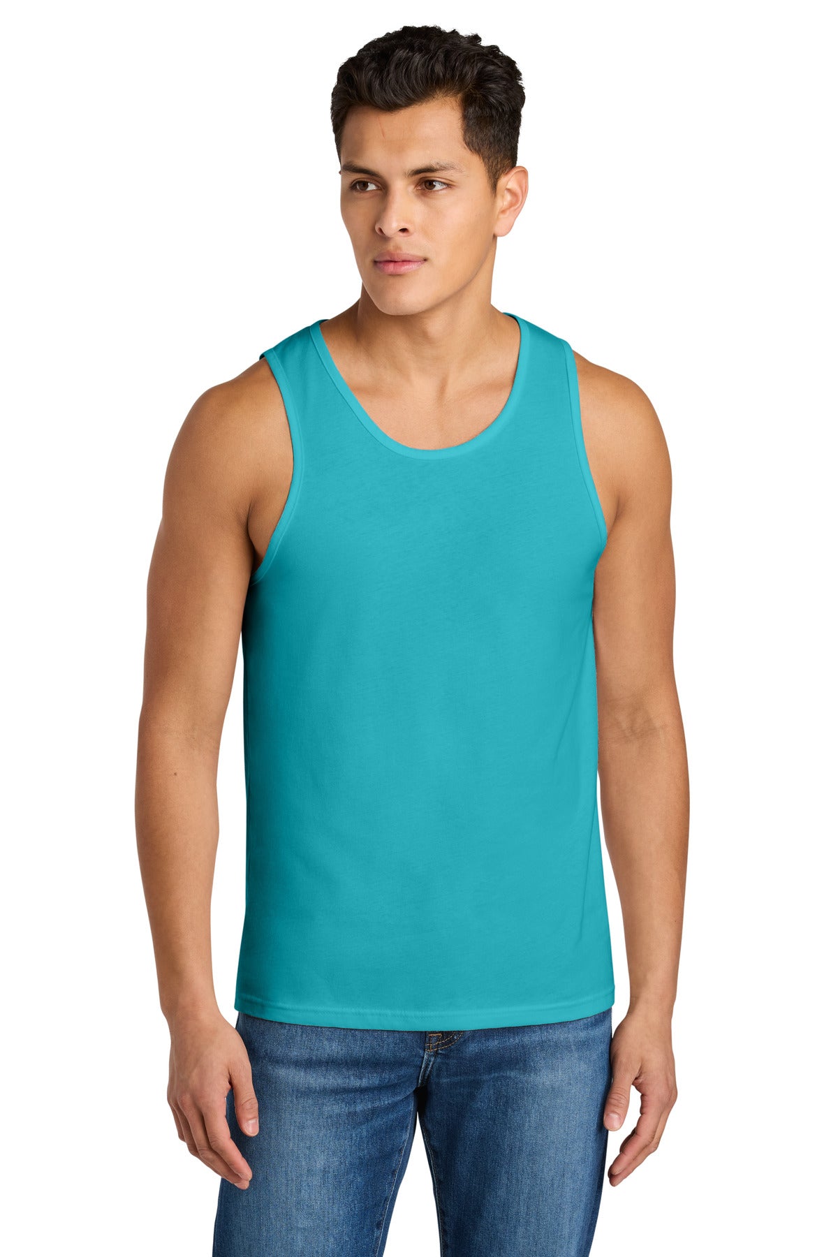 Next Level Apparel Cotton Muscle Tank NL3633 - Tahiti Blue - front