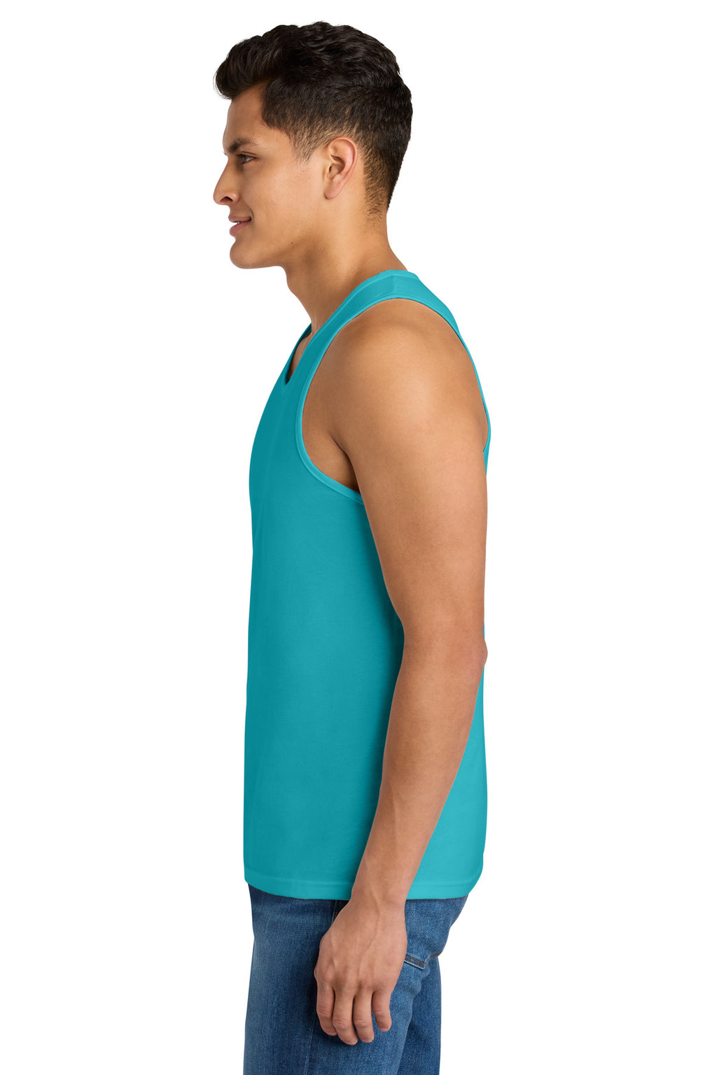 Next Level Apparel Cotton Muscle Tank NL3633 - Tahiti Blue - side