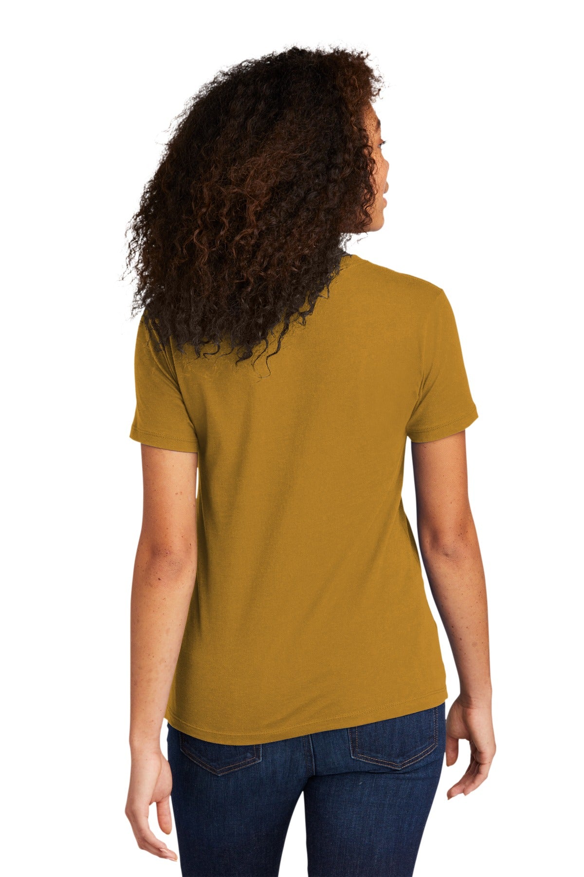 Next Level Apparel Women's Cotton Tee. NL3900 - Antique Gold - back