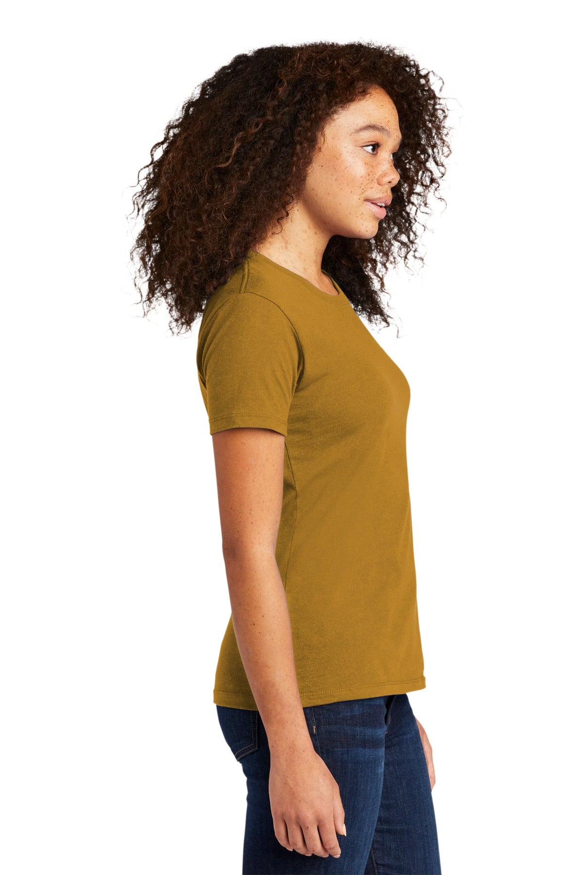 Next Level Apparel Women's Cotton Tee. NL3900 - Antique Gold - side