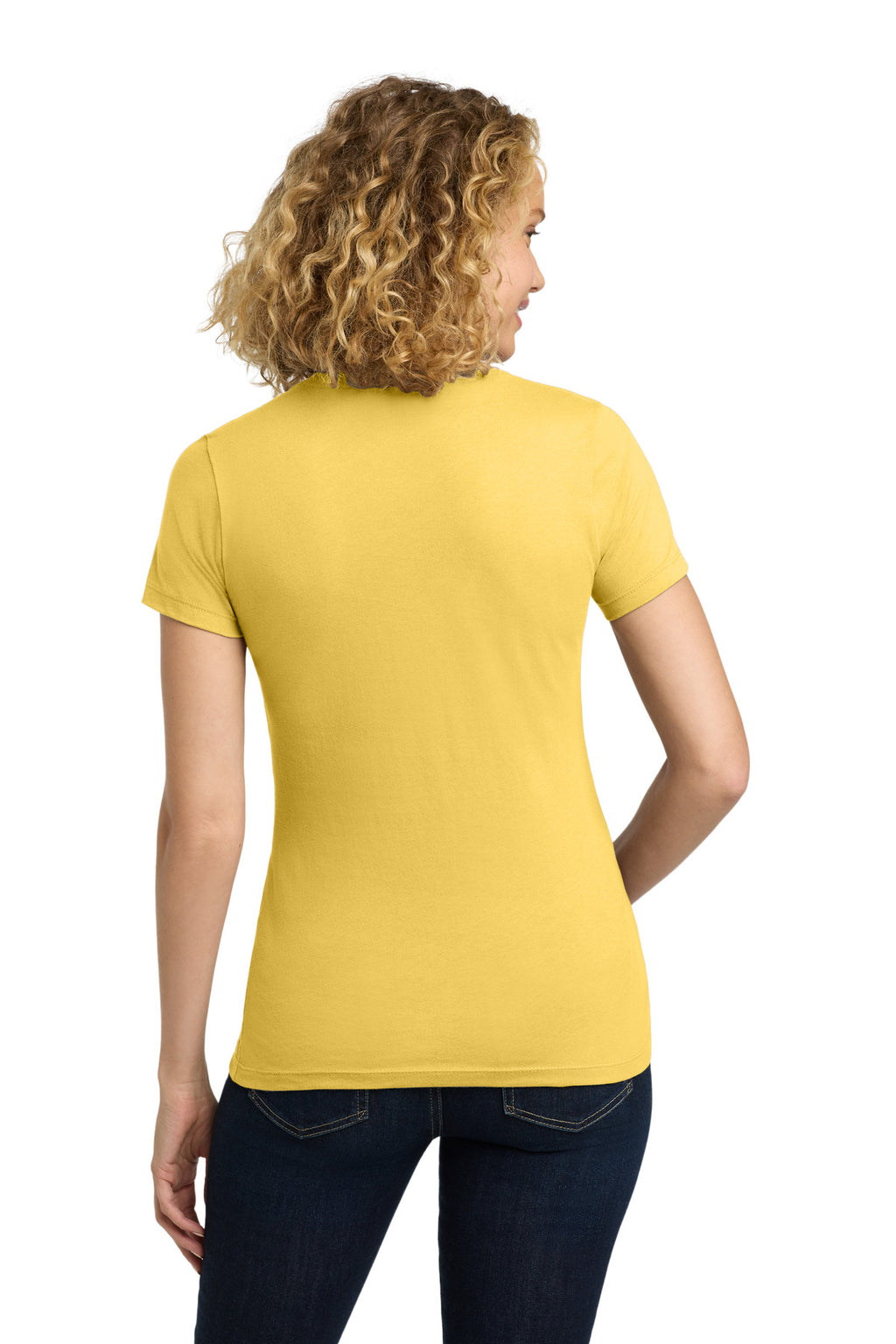 Next Level Apparel Women's Cotton Tee. NL3900 - Banana Cream - back