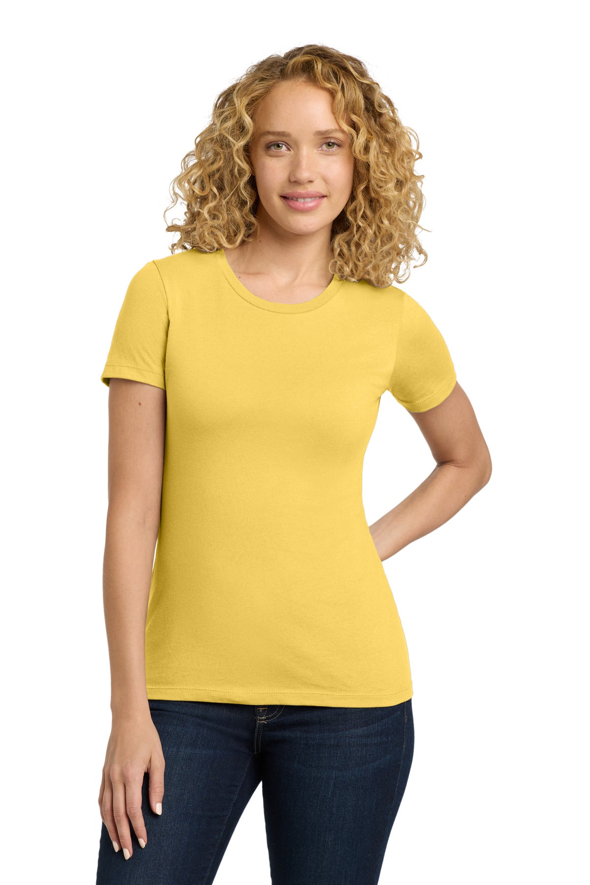 Next Level Apparel Women's Cotton Tee. NL3900 - Banana Cream - front