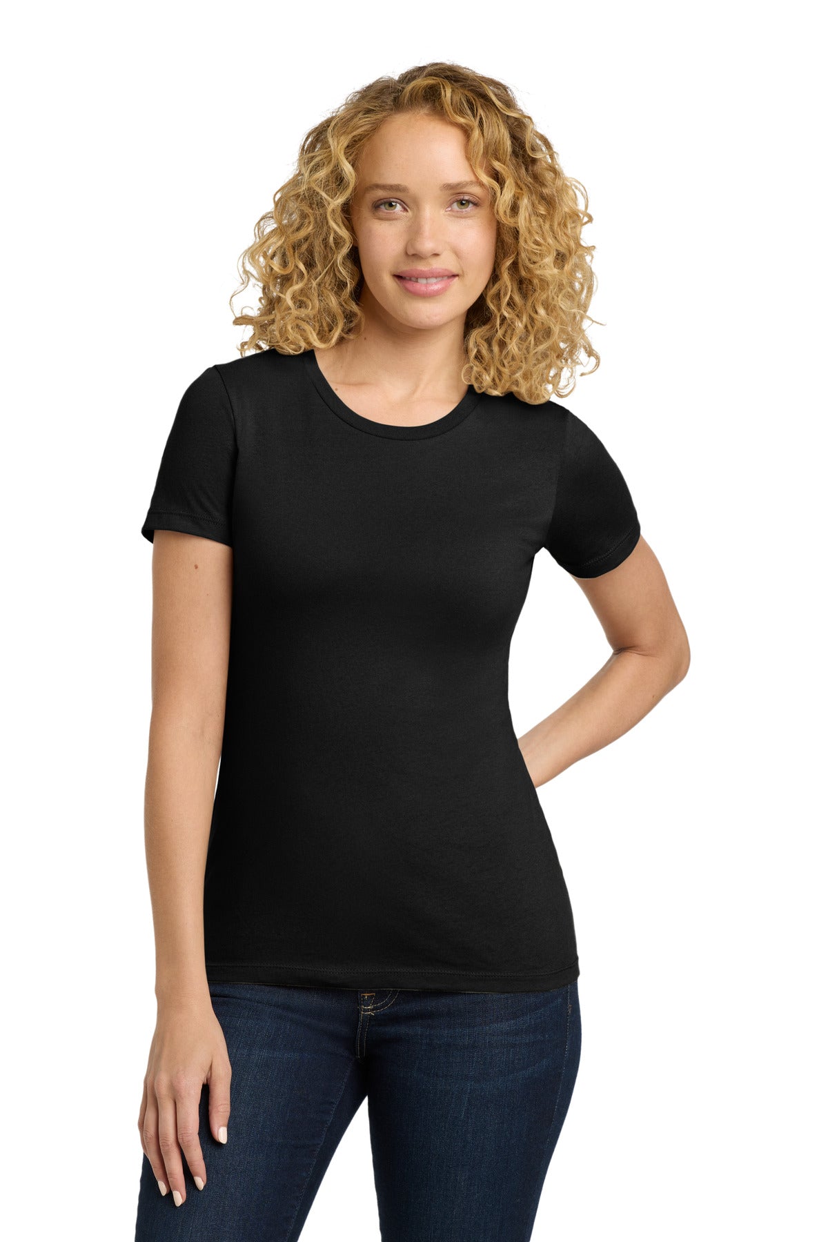 Next Level Apparel Women's Cotton Tee. NL3900 - Black - front