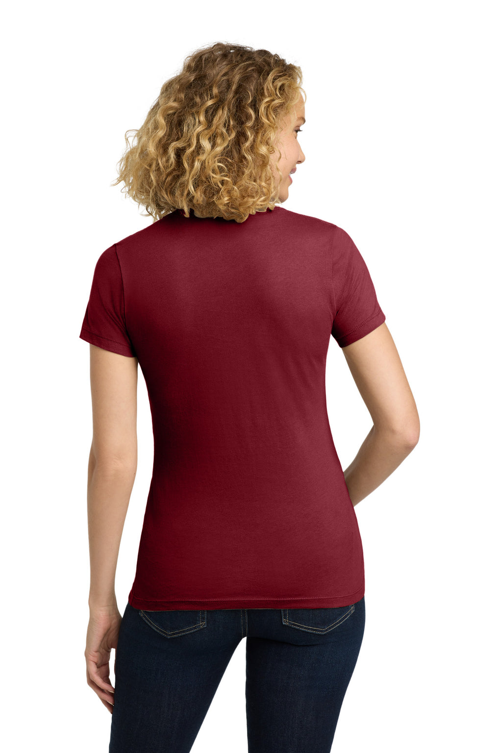Next Level Apparel Women's Cotton Tee. NL3900 - Cardinal - back