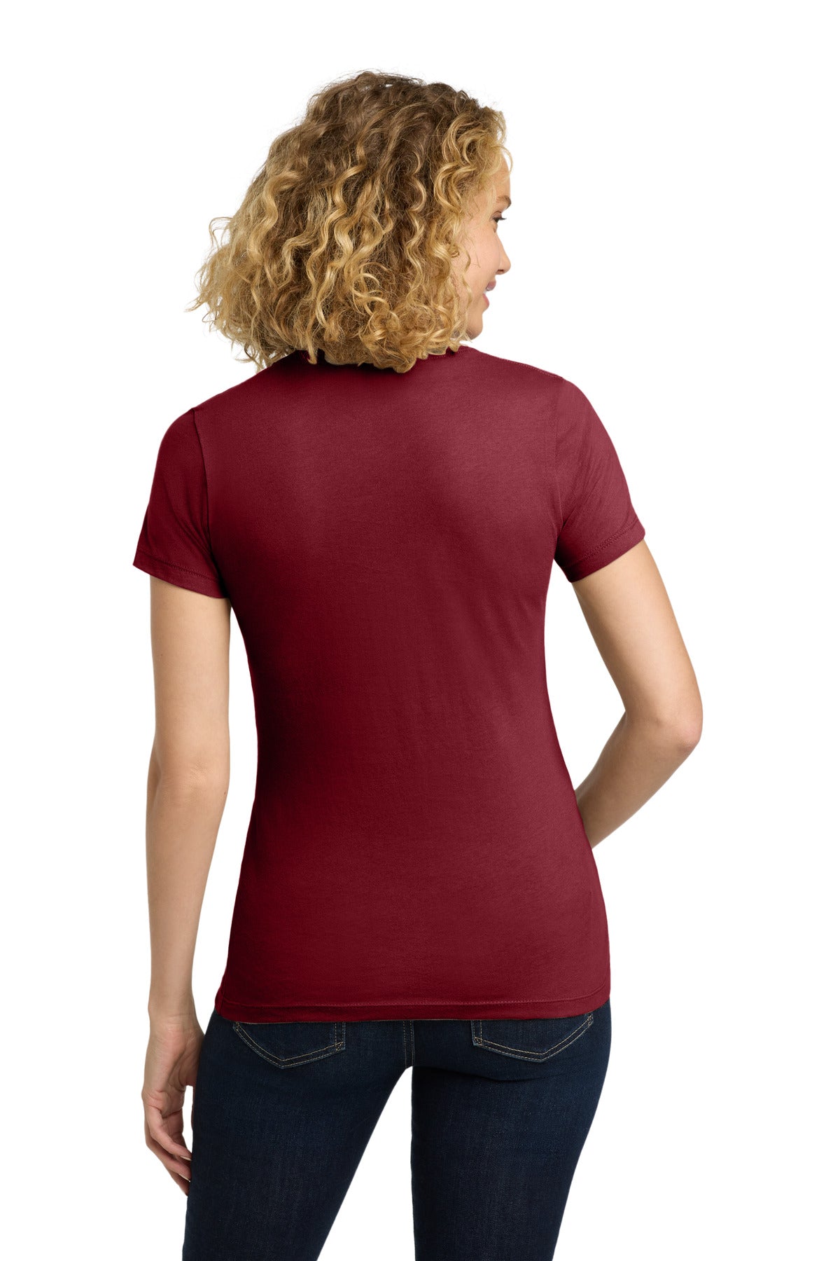 Next Level Apparel Women's Cotton Tee. NL3900 - Cardinal - back