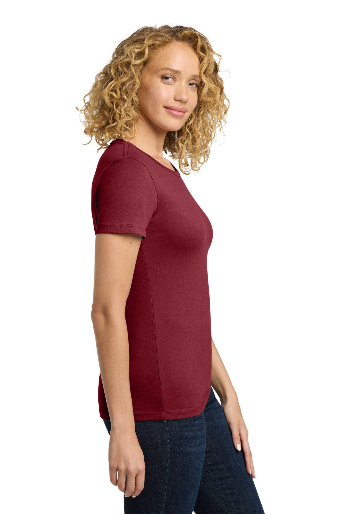 Next Level Apparel Women's Cotton Tee. NL3900 - Cardinal - side