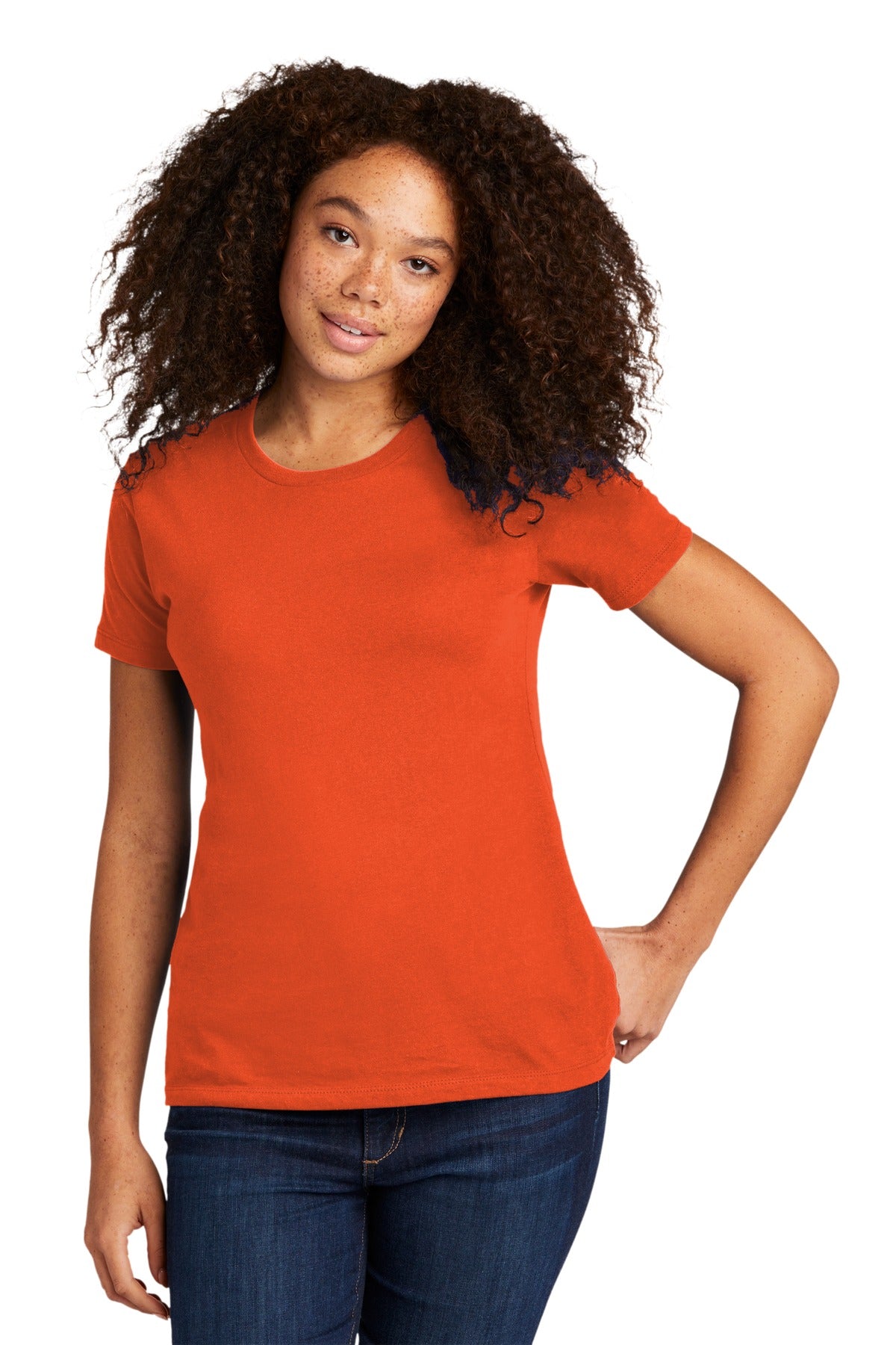 Next Level Apparel Women's Cotton Tee. NL3900 - Classic Orange - front