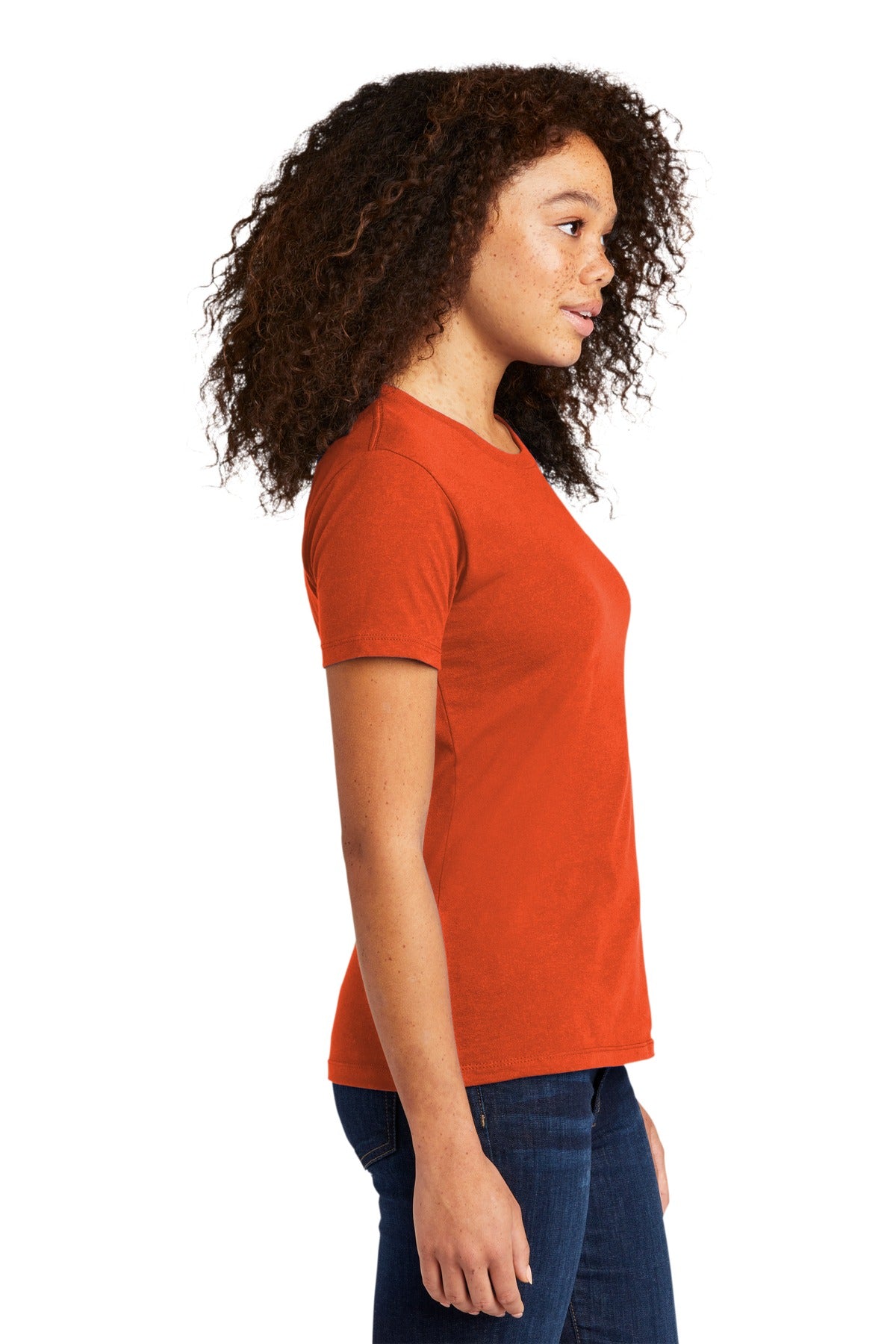 Next Level Apparel Women's Cotton Tee. NL3900 - Classic Orange - side