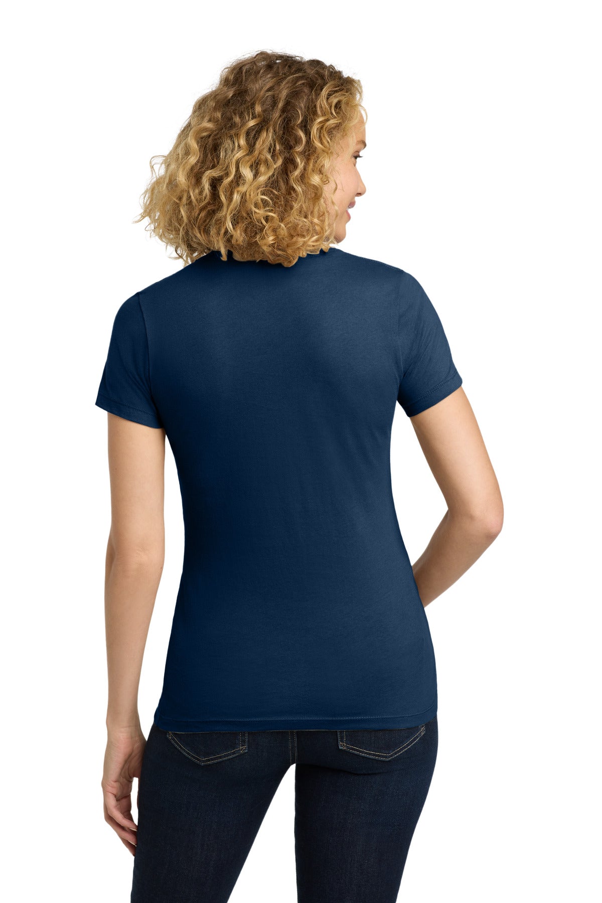 Next Level Apparel Women's Cotton Tee. NL3900 - Cool Blue - back