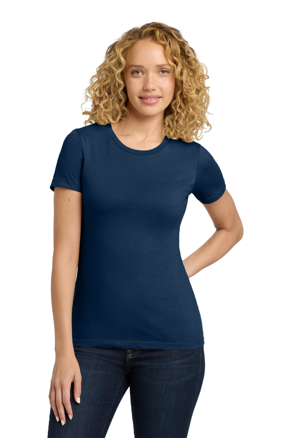 Next Level Apparel Women's Cotton Tee. NL3900 - Cool Blue - front