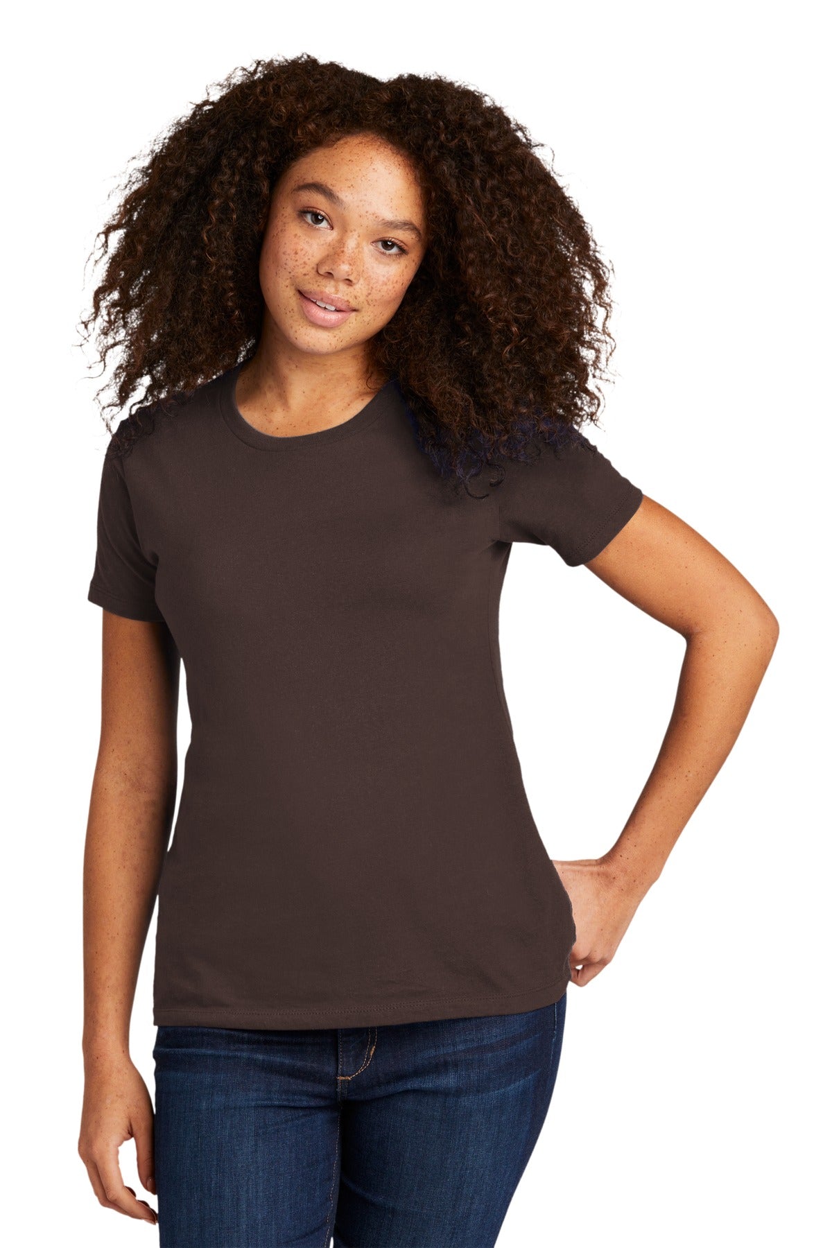 Next Level Apparel Women's Cotton Tee. NL3900 - DK Chocolate - front