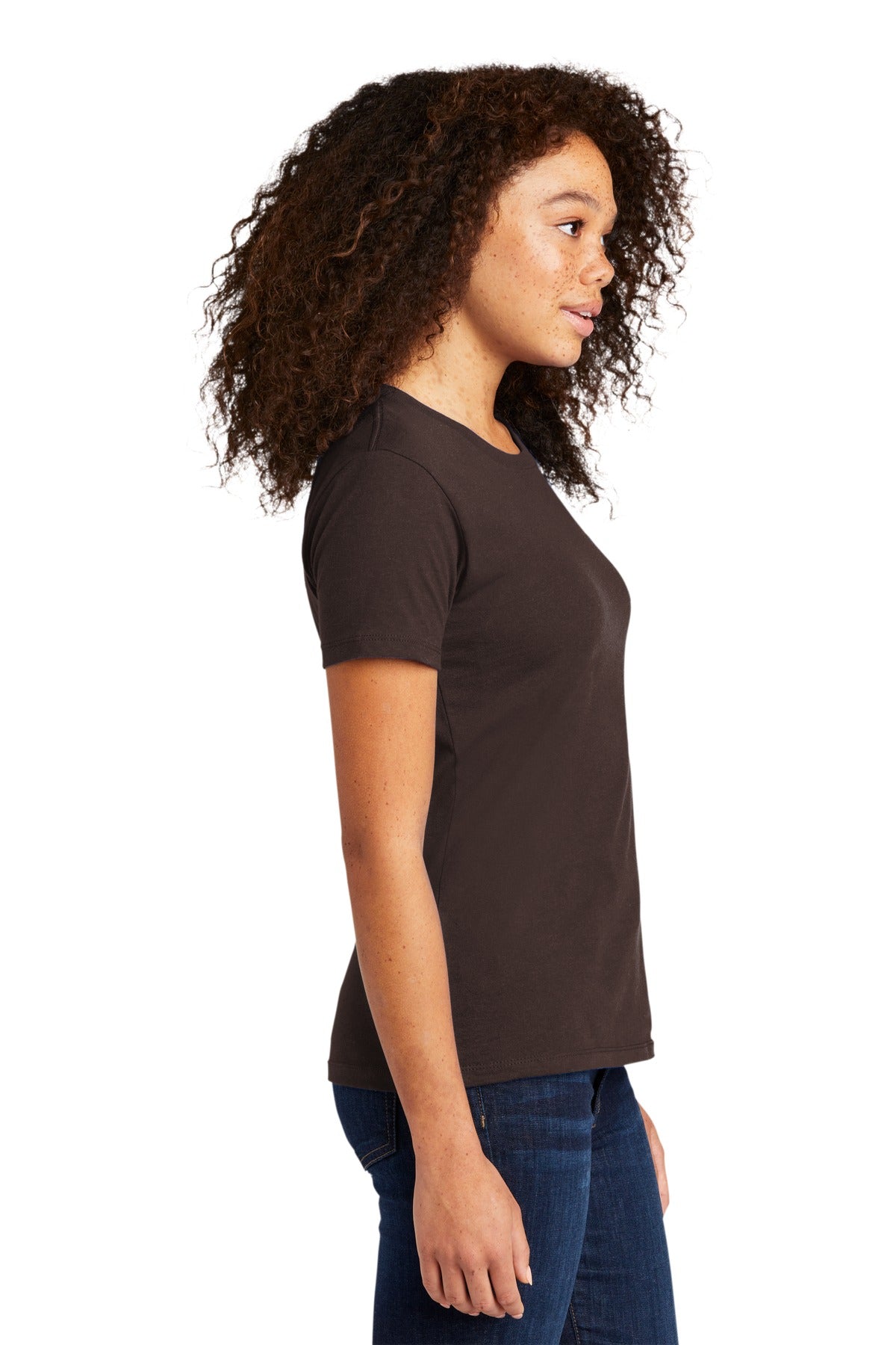 Next Level Apparel Women's Cotton Tee. NL3900 - DK Chocolate - side