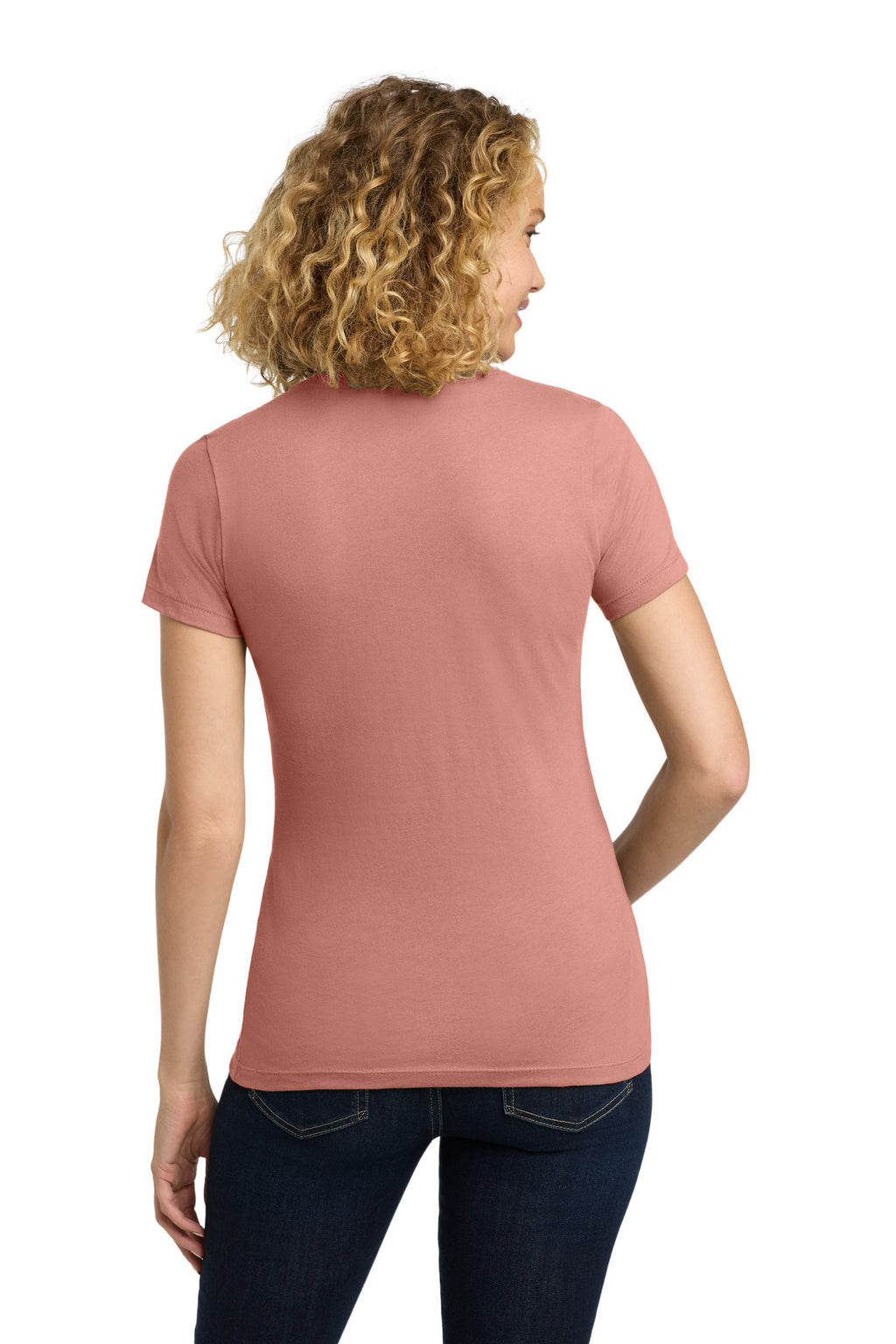 Next Level Apparel Women's Cotton Tee. NL3900 - Desert Pink - back