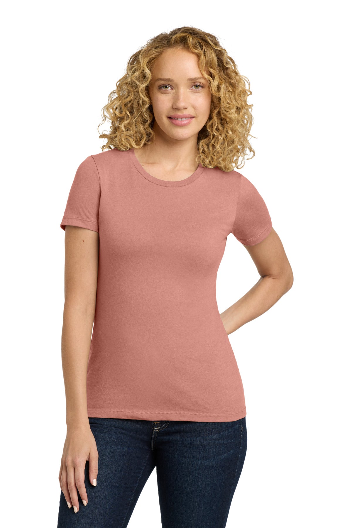 Next Level Apparel Women's Cotton Tee. NL3900 - Desert Pink - front