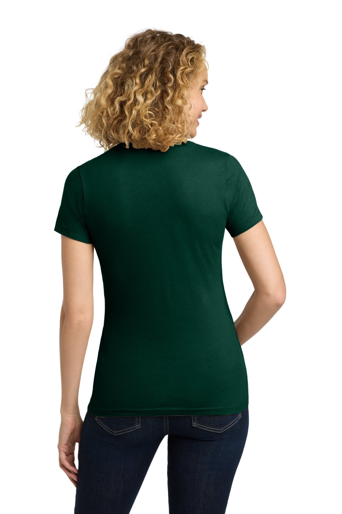 Next Level Apparel Women's Cotton Tee. NL3900 - Forest Green - back