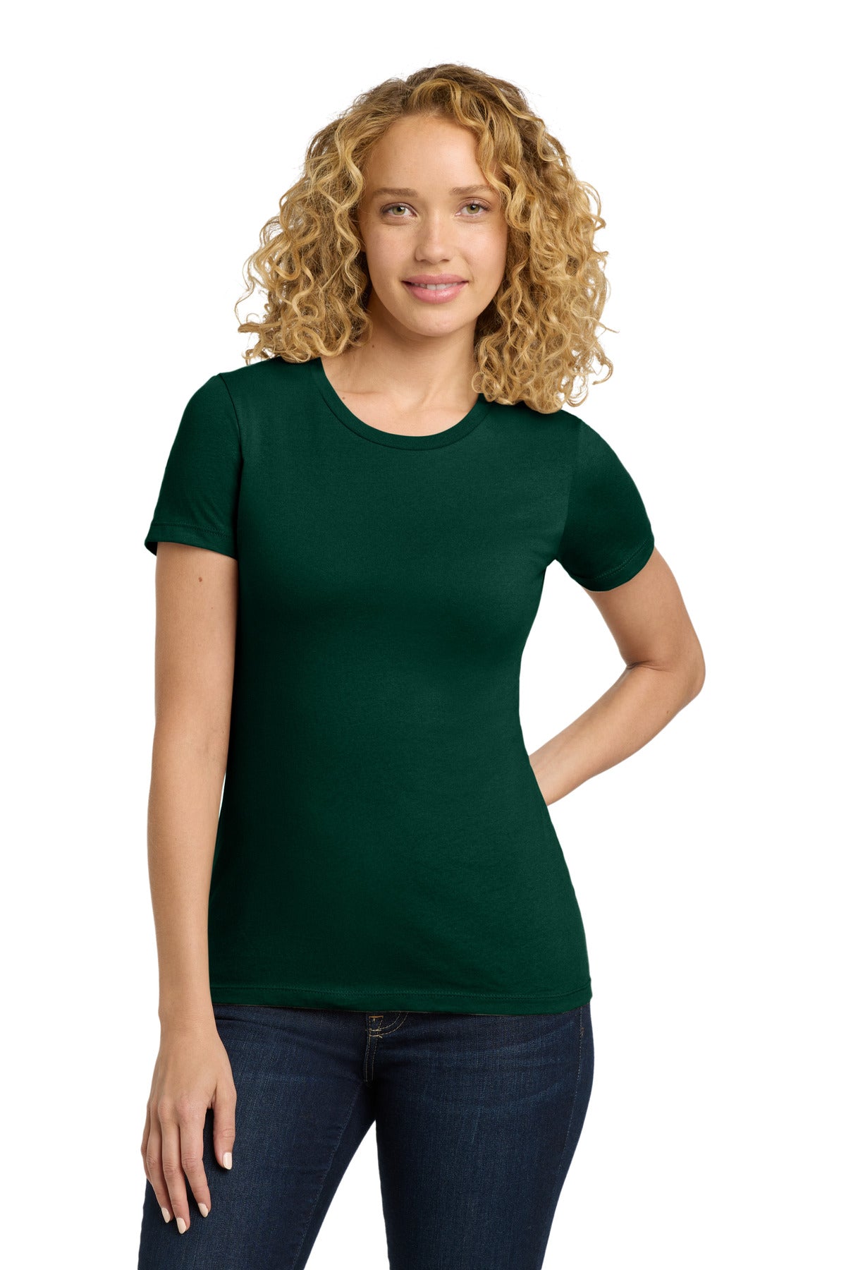 Next Level Apparel Women's Cotton Tee. NL3900 - Forest Green - front