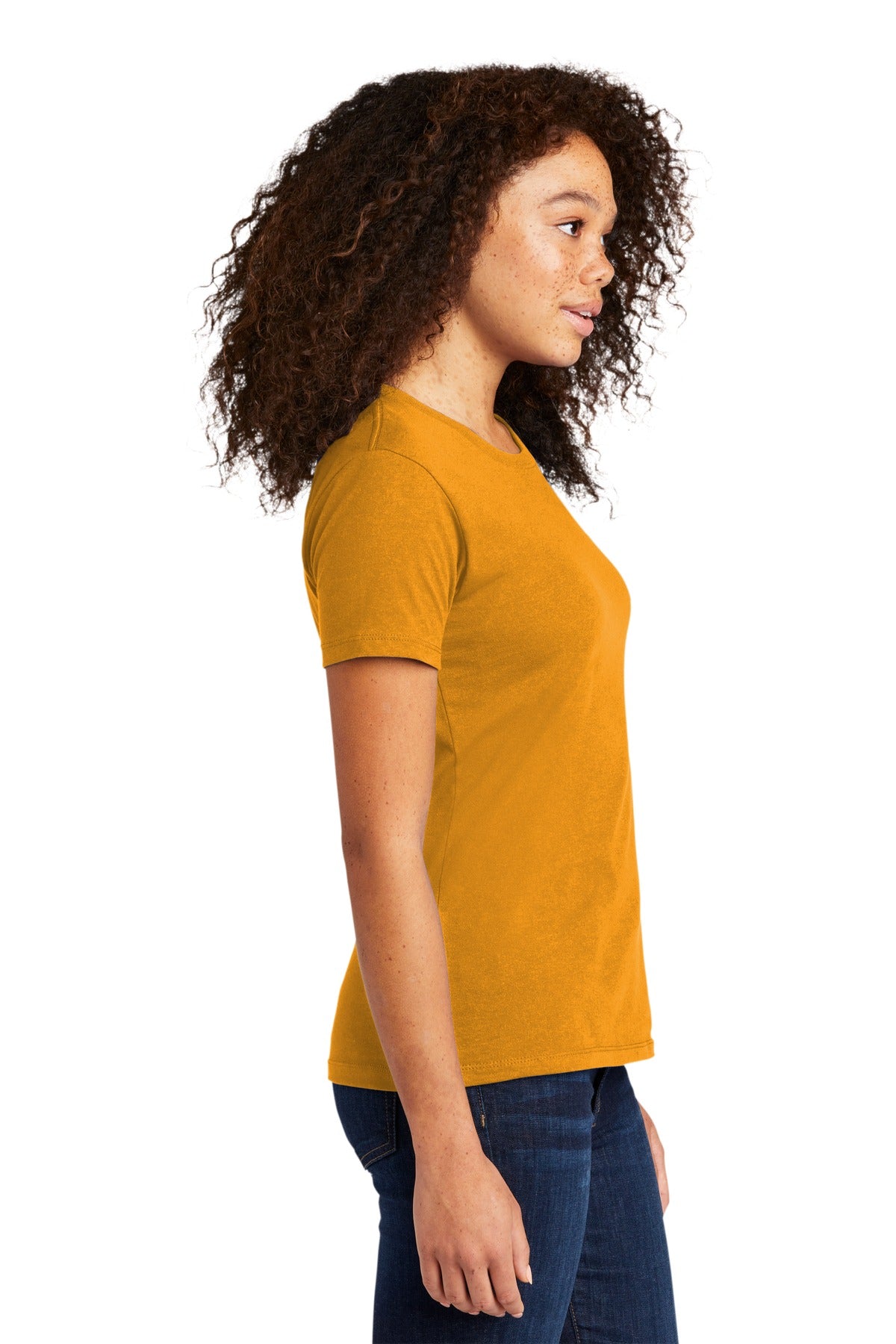 Next Level Apparel Women's Cotton Tee. NL3900 - Gold - side