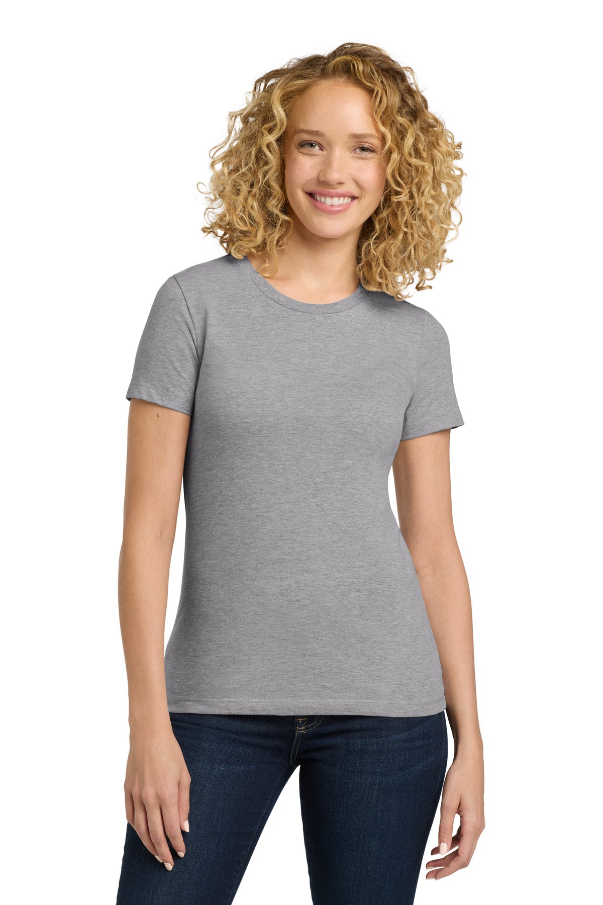 Next Level Apparel Women's Cotton Tee. NL3900 - Heather Gray - front