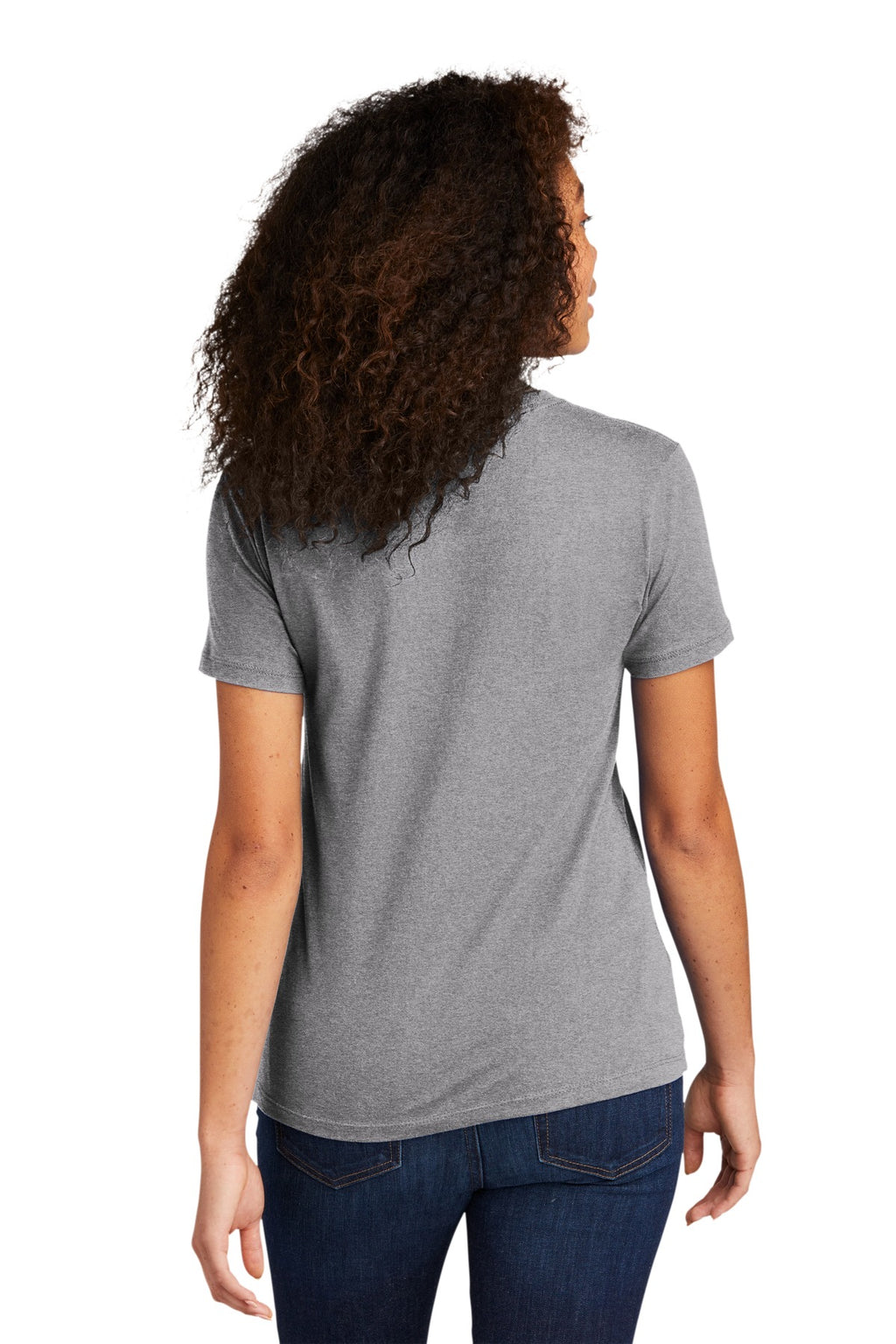 Next Level Apparel Women's Cotton Tee. NL3900 - Heather Gray - back