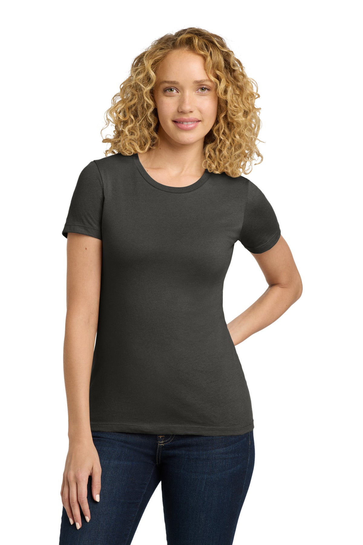Next Level Apparel Women's Cotton Tee. NL3900 - Heavy Metal - front